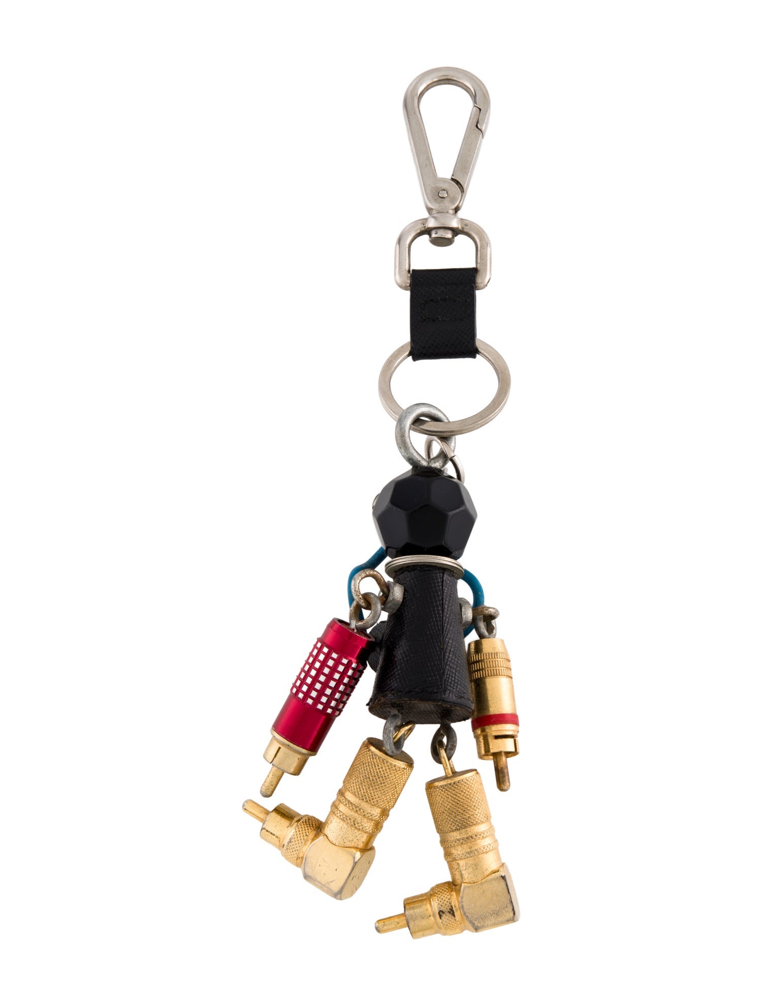 Prada Metal Black and Multicolor Keychain