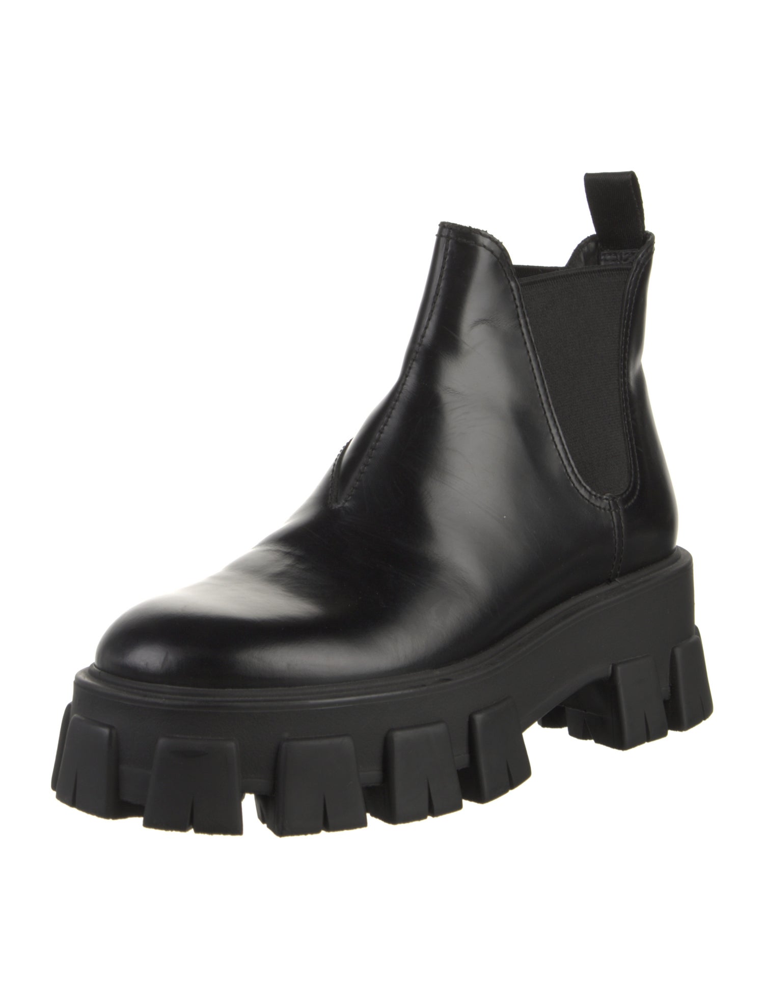Prada Patent Leather Chelsea Boots