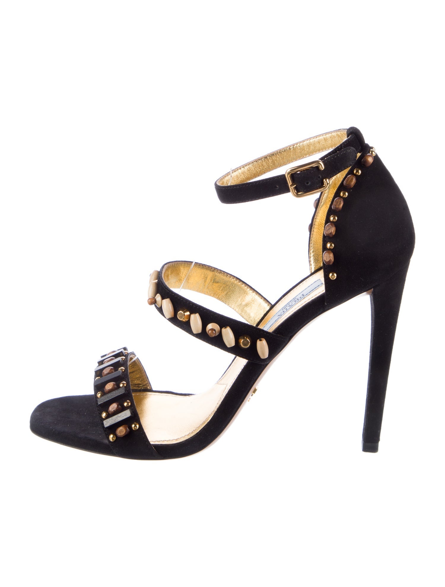 Prada Suede Studded Accents Sandals
