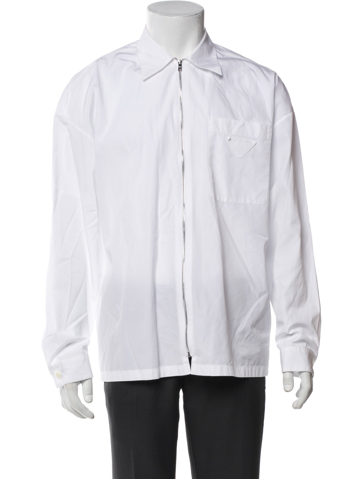 Prada 2020 Enameled Metal Triangle Dress Shirt