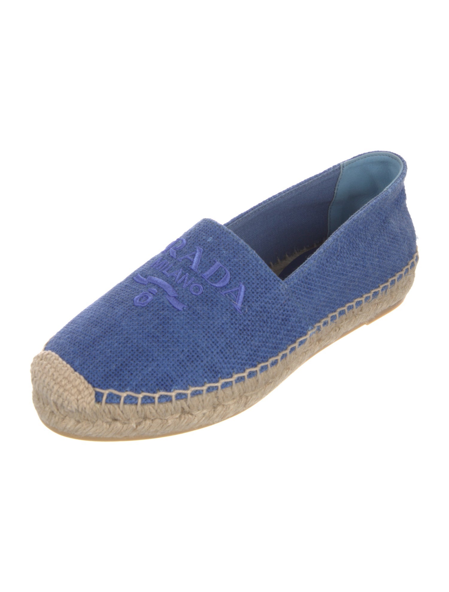 Prada Canvas Embroidered Accent Espadrilles
