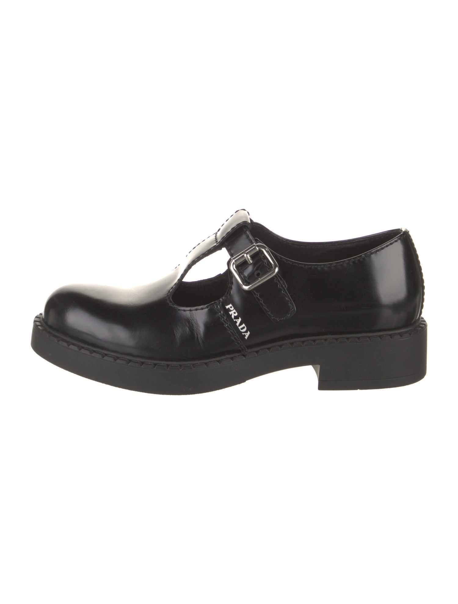 Prada Mary Jane Leather Dress Loafers