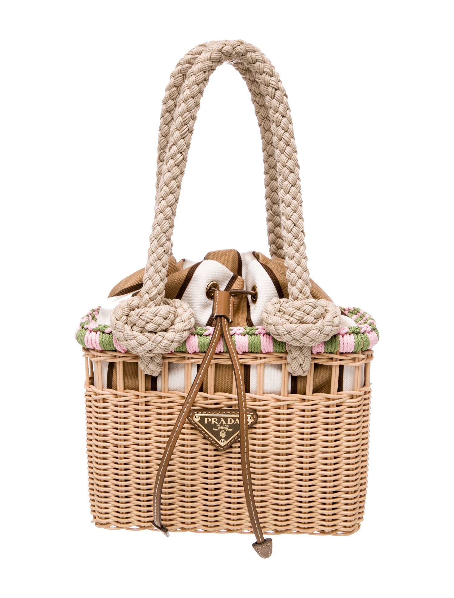 Prada Rattan Top Handle Bag Mini 2025