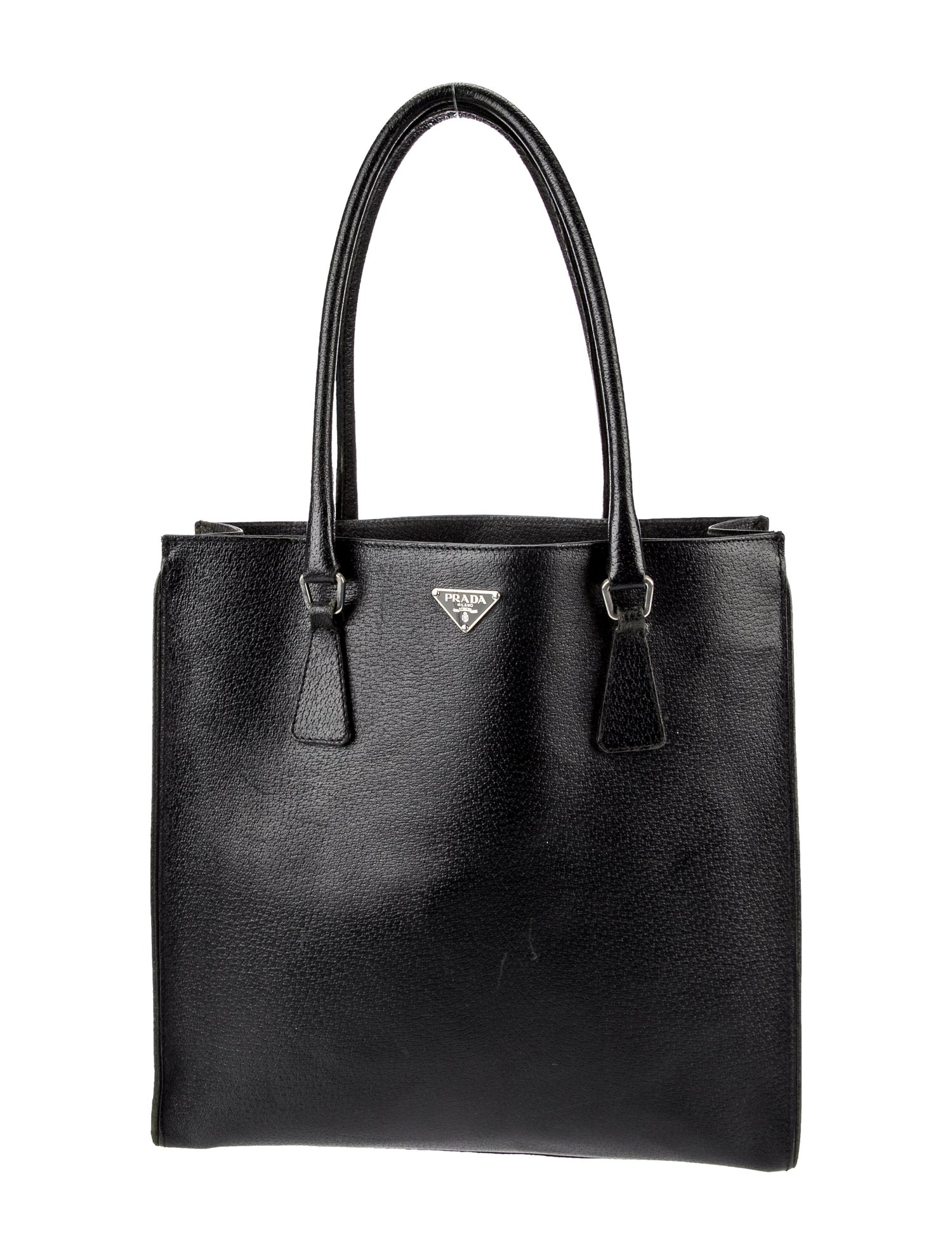 Prada Enameled Metal Triangle Tote
