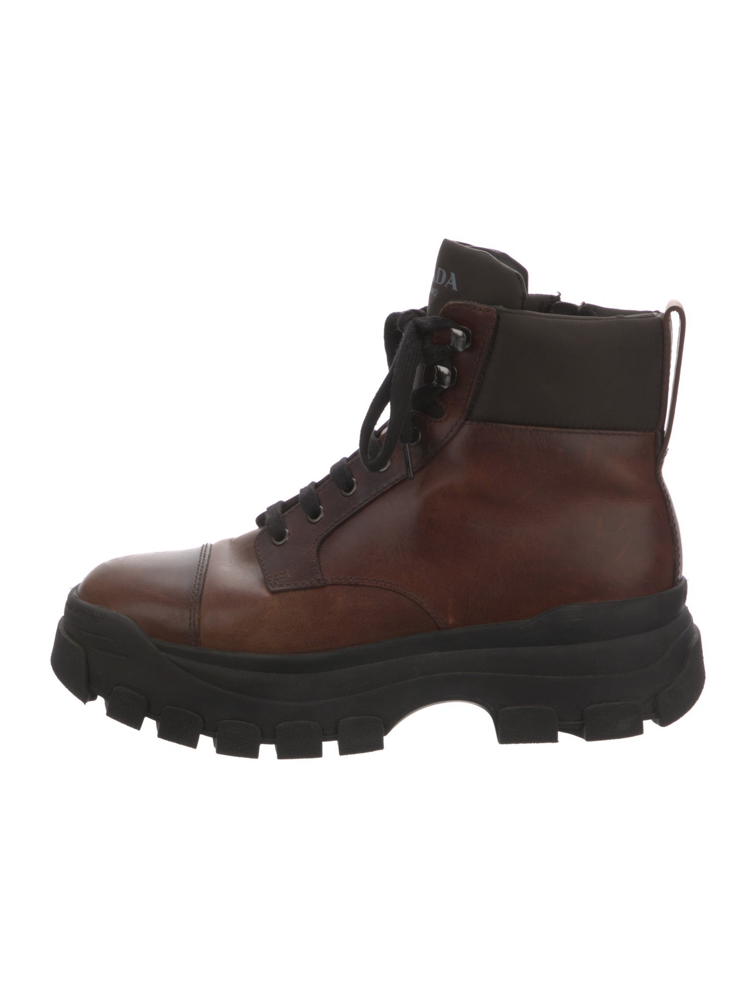 Prada Leather Combat Boots