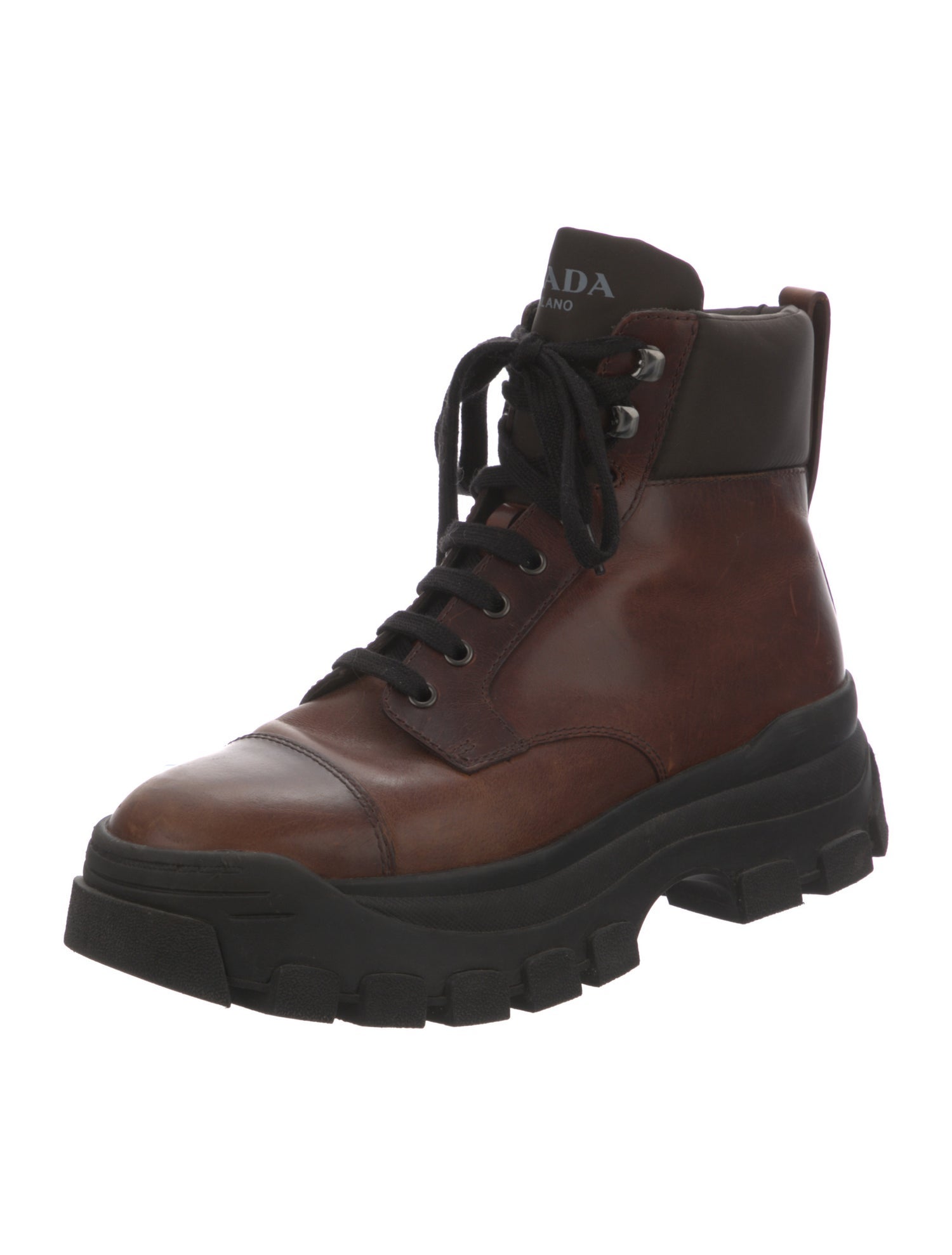 Prada Leather Combat Boots