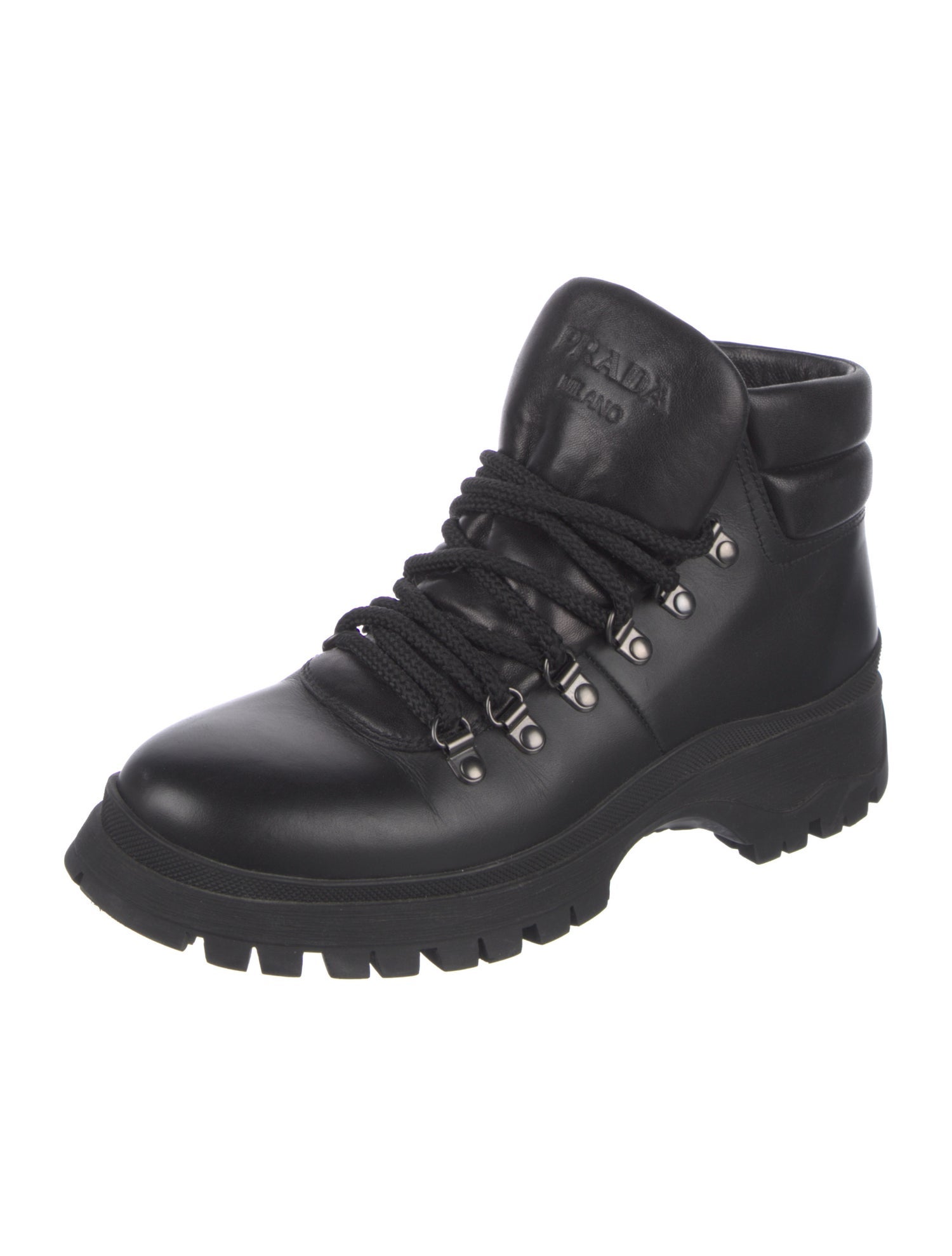 Prada Leather Hiking Boots