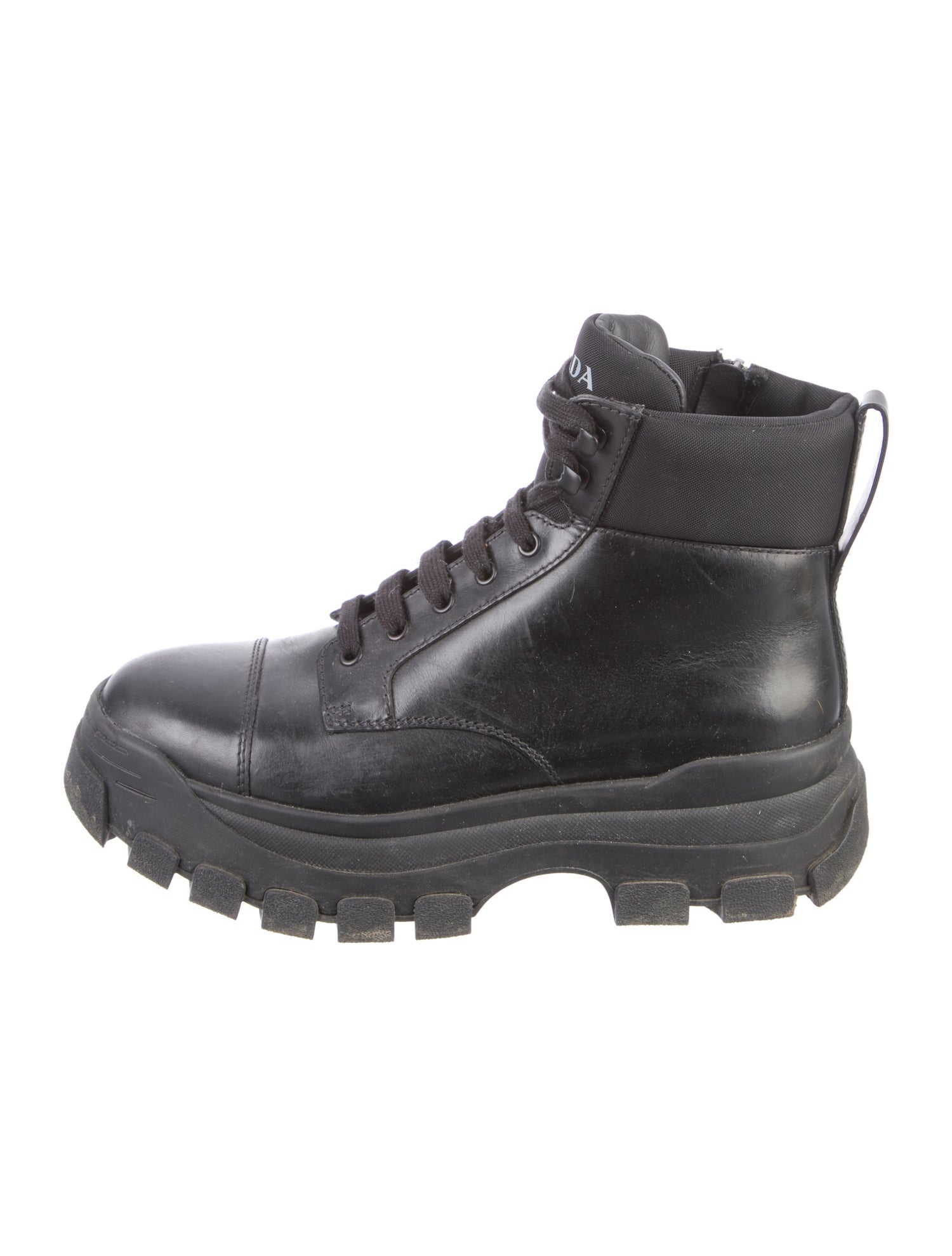 Prada Leather Combat Boots