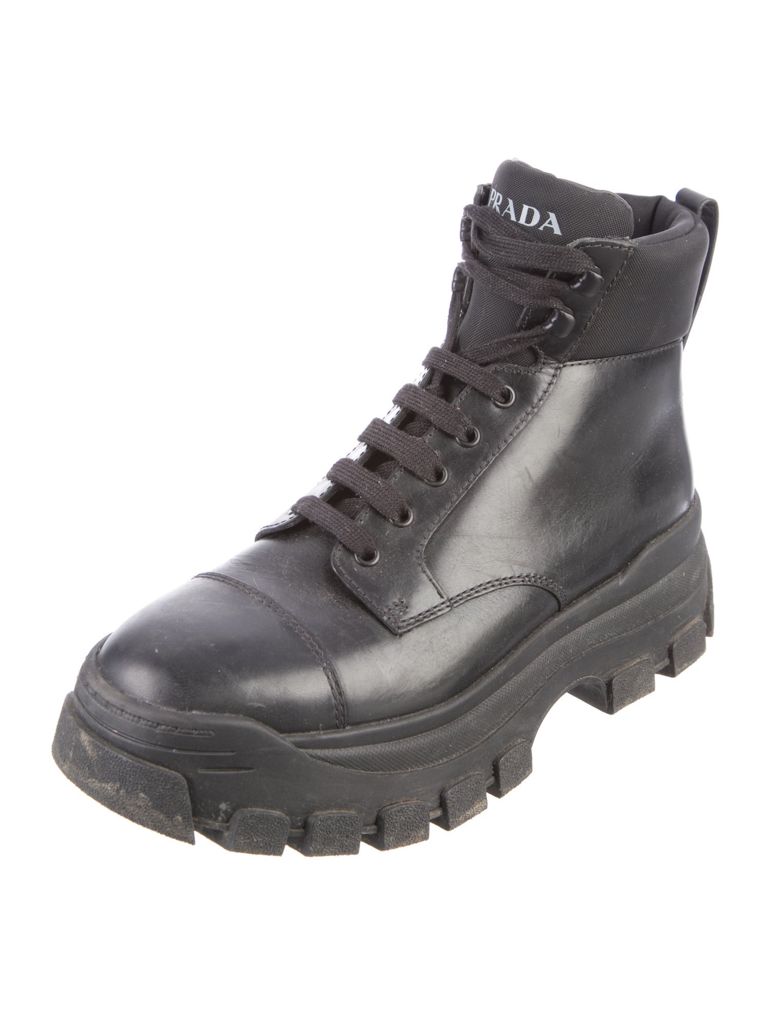Prada Leather Combat Boots