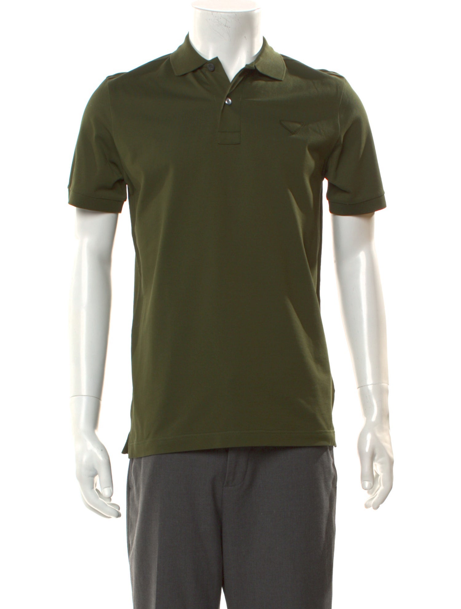 Prada 2023 Enameled Metal Triangle Polo Shirt