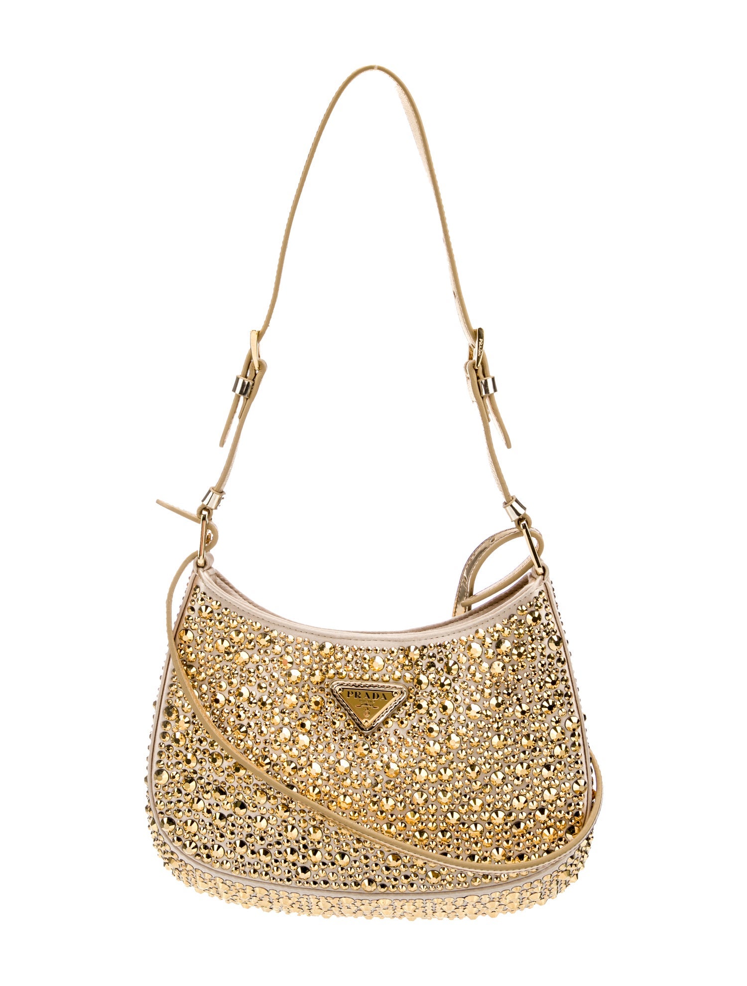 Prada Enameled Metal Triangle Cleo