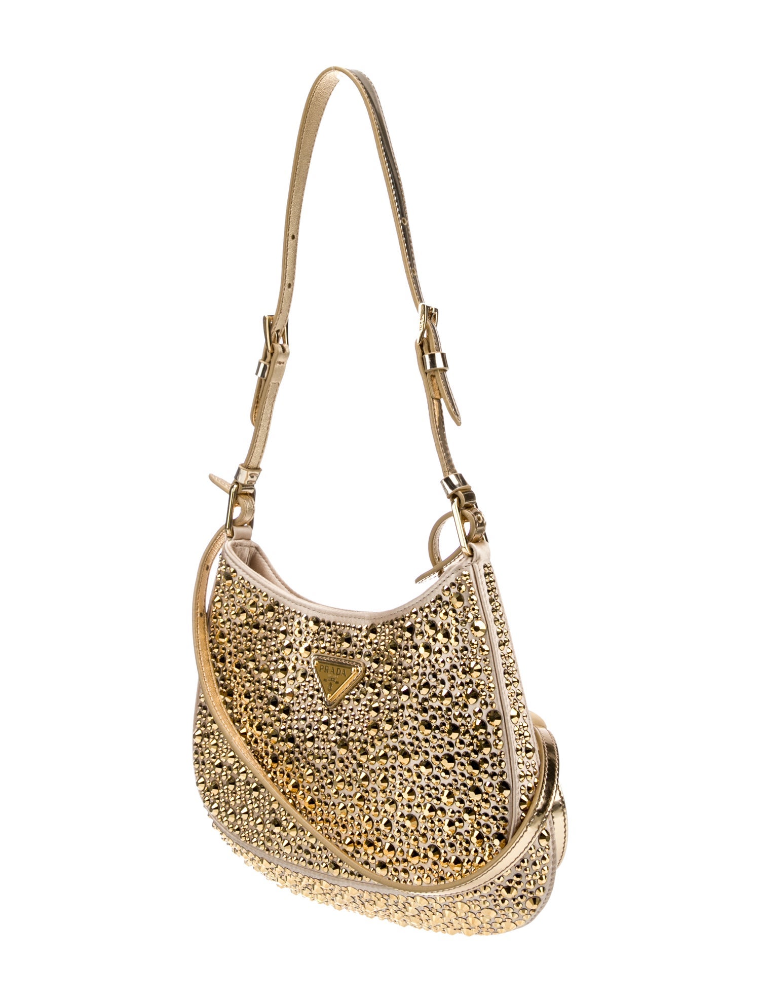 Prada Enameled Metal Triangle Cleo