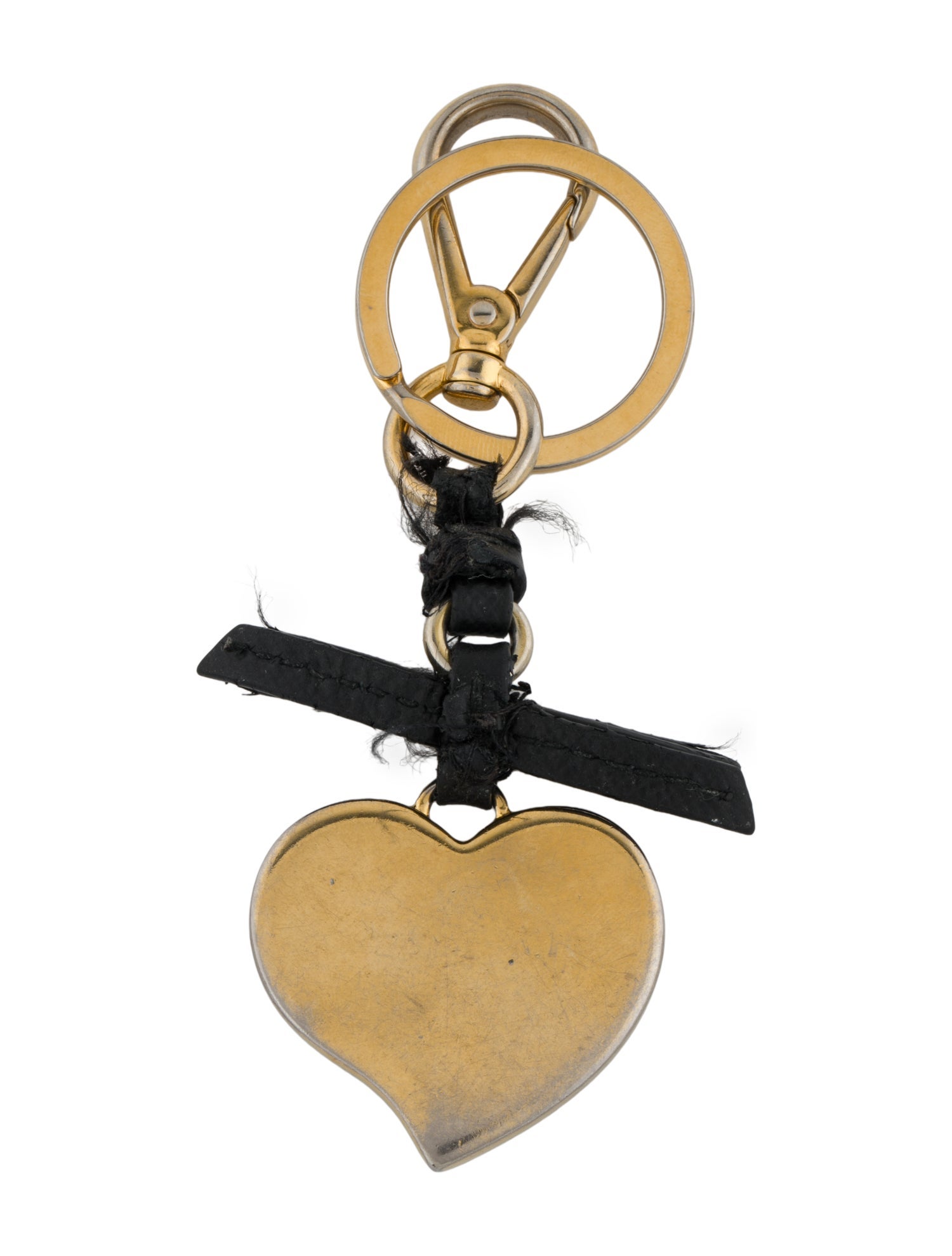 Prada Saffiano Leather Heart Key Chain