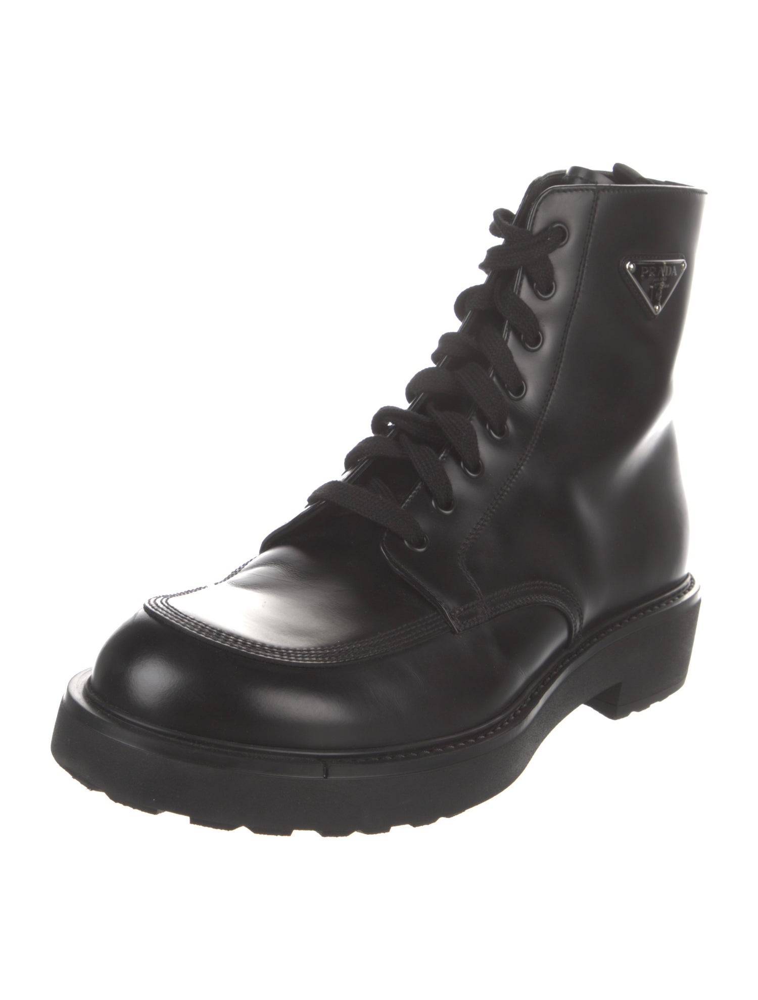 Prada Leather Combat Boots