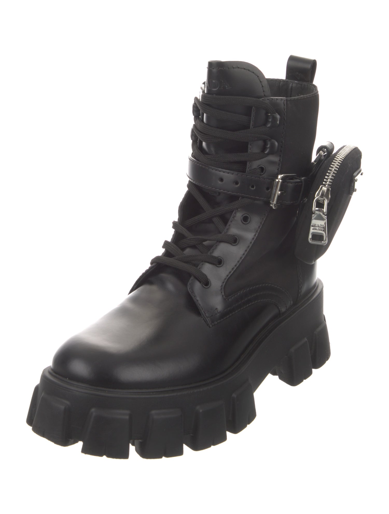 Prada Leather Combat Boots