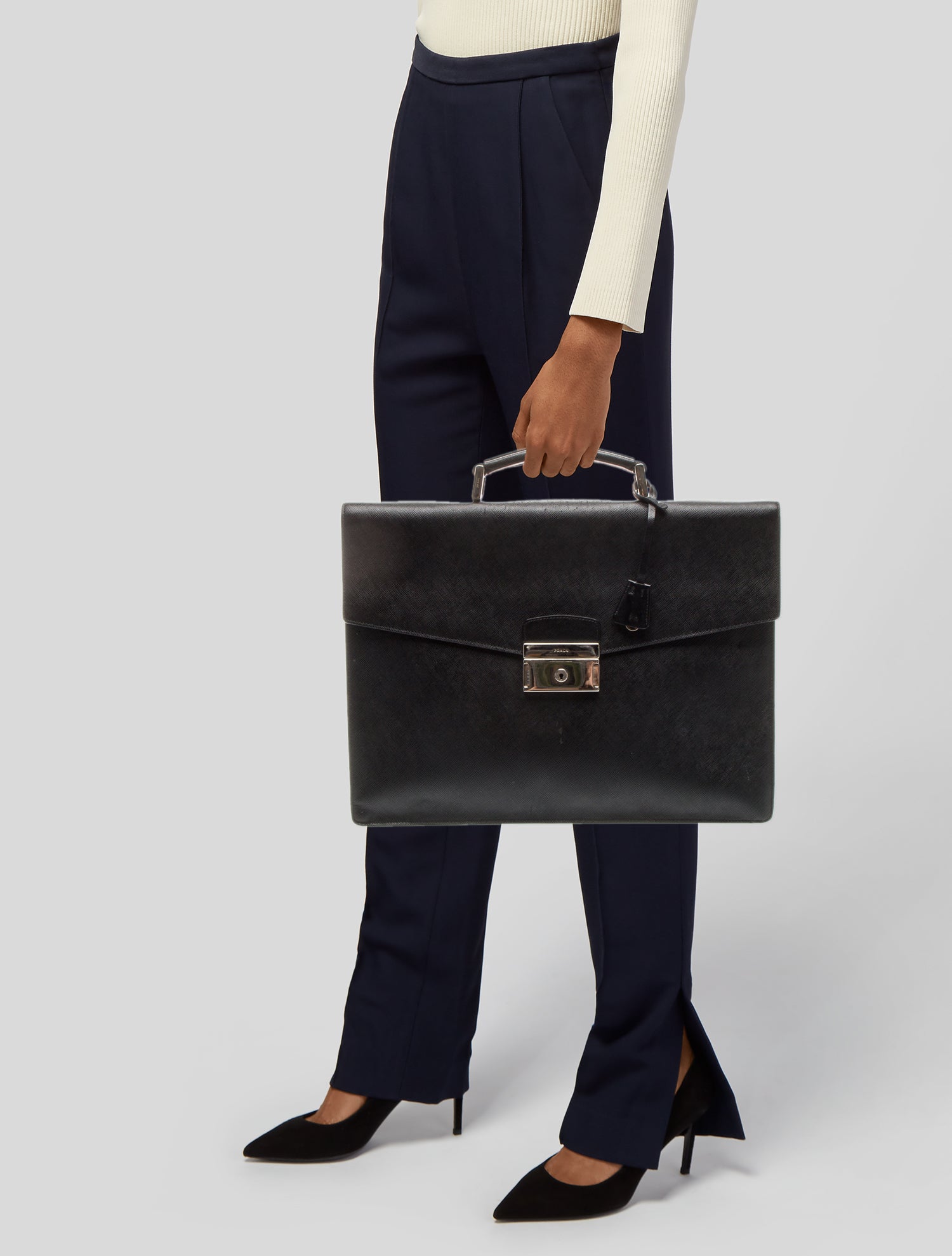 Prada Saffiano Cuir Leather Briefcase