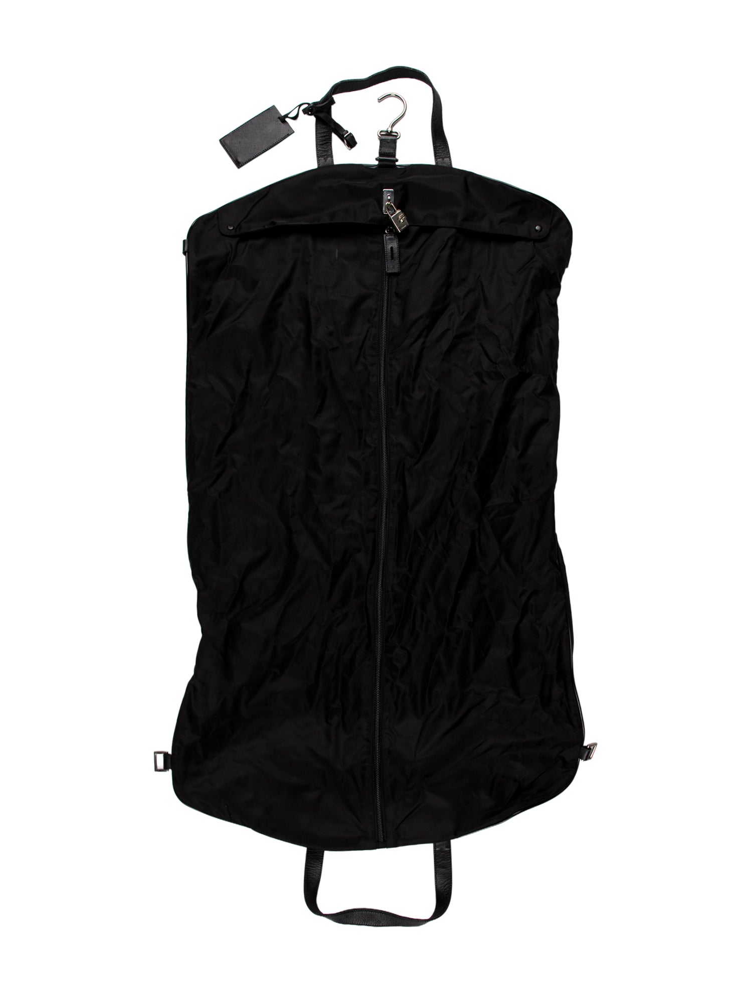 Prada Enameled Metal Triangle Garment Bag