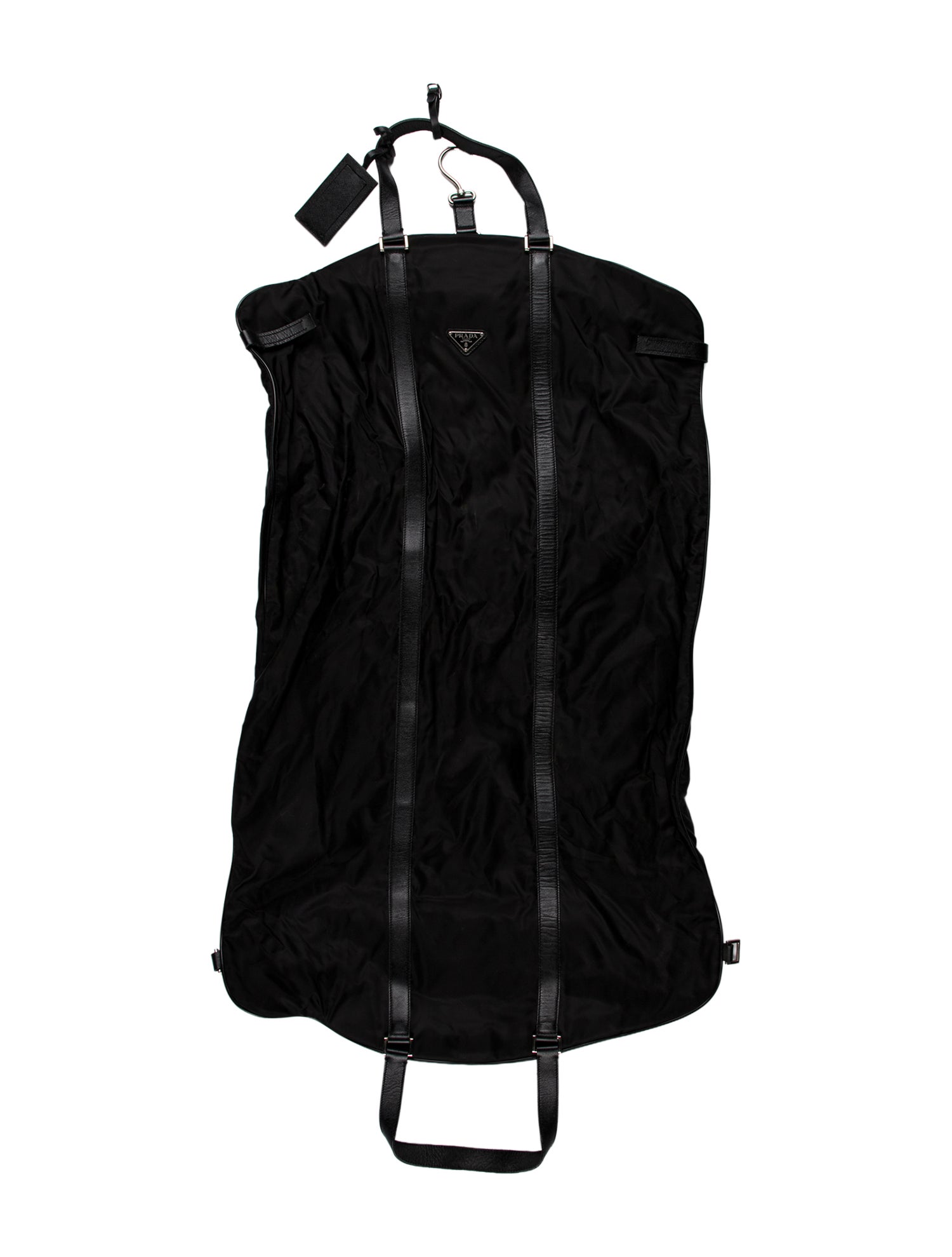 Prada Enameled Metal Triangle Garment Bag