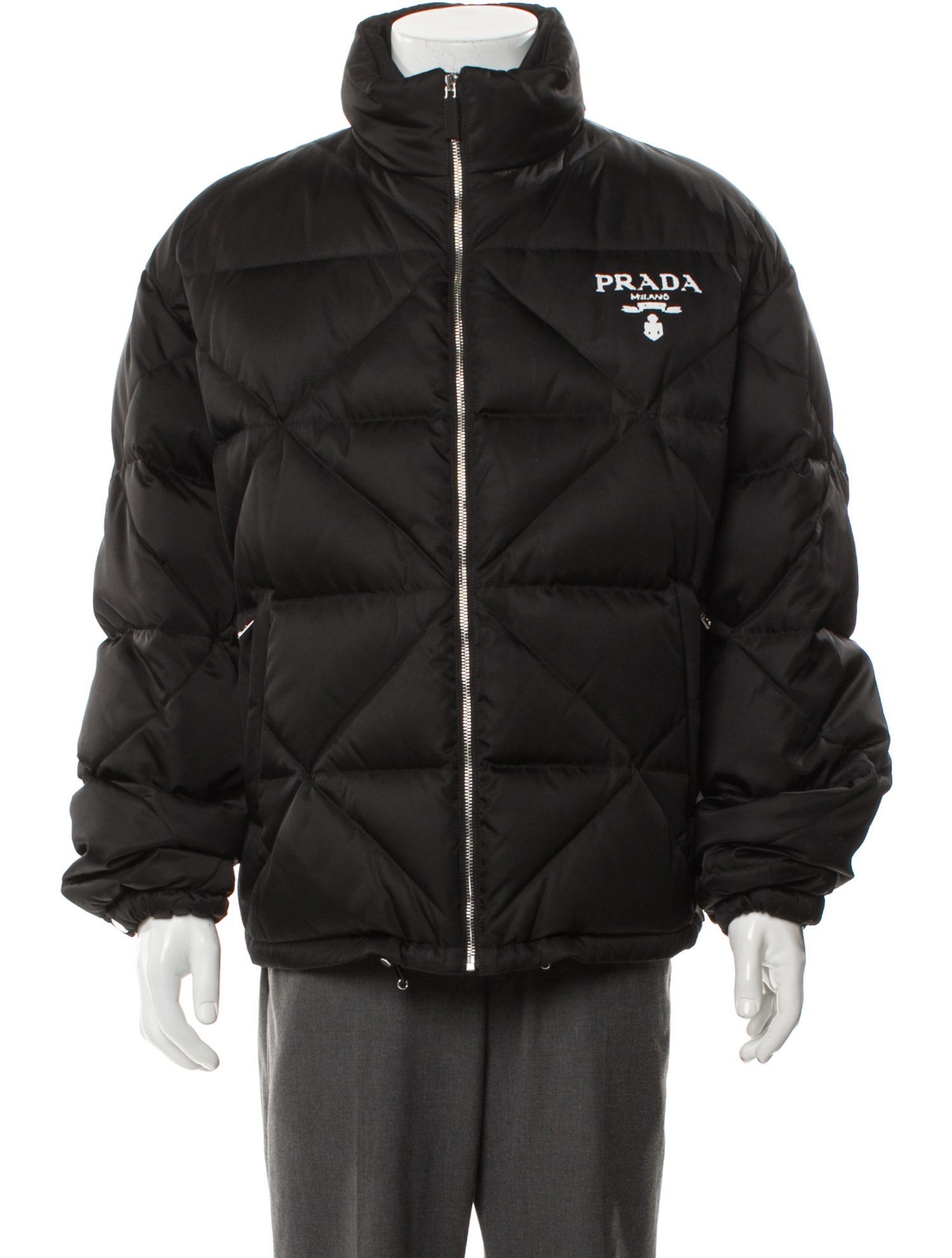 Prada 2023 Signature Logo Puffer Coat
