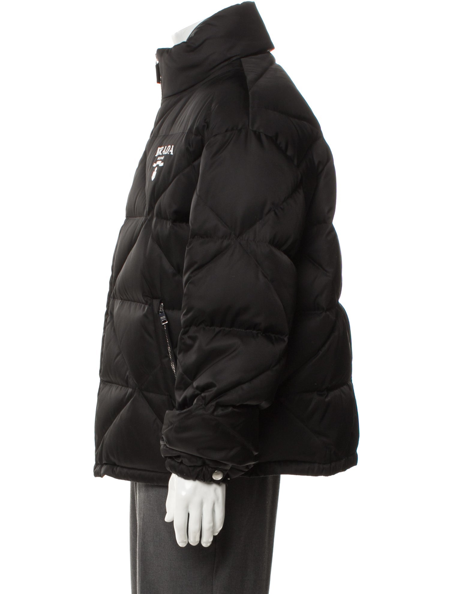 Prada 2023 Signature Logo Puffer Coat