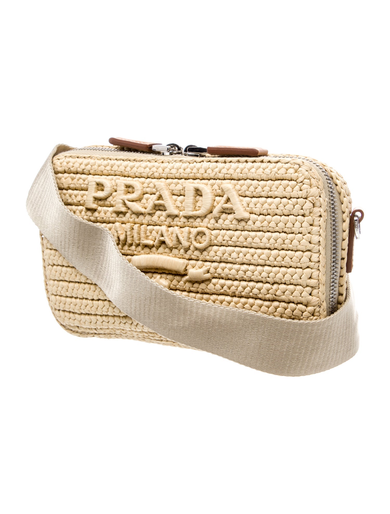 Prada Enameled Metal Triangle Crossbody Bag