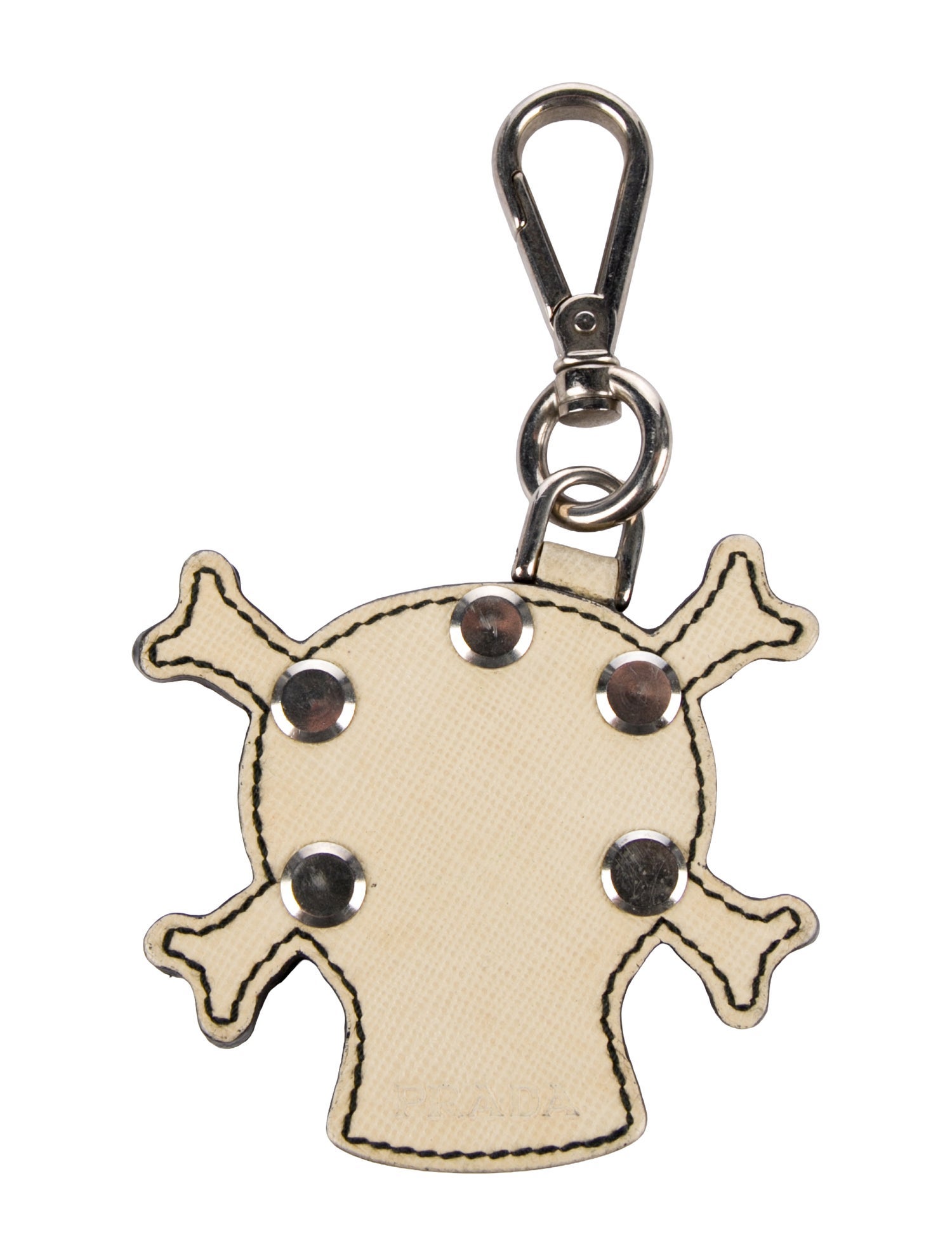Prada Leather Studded Keychain