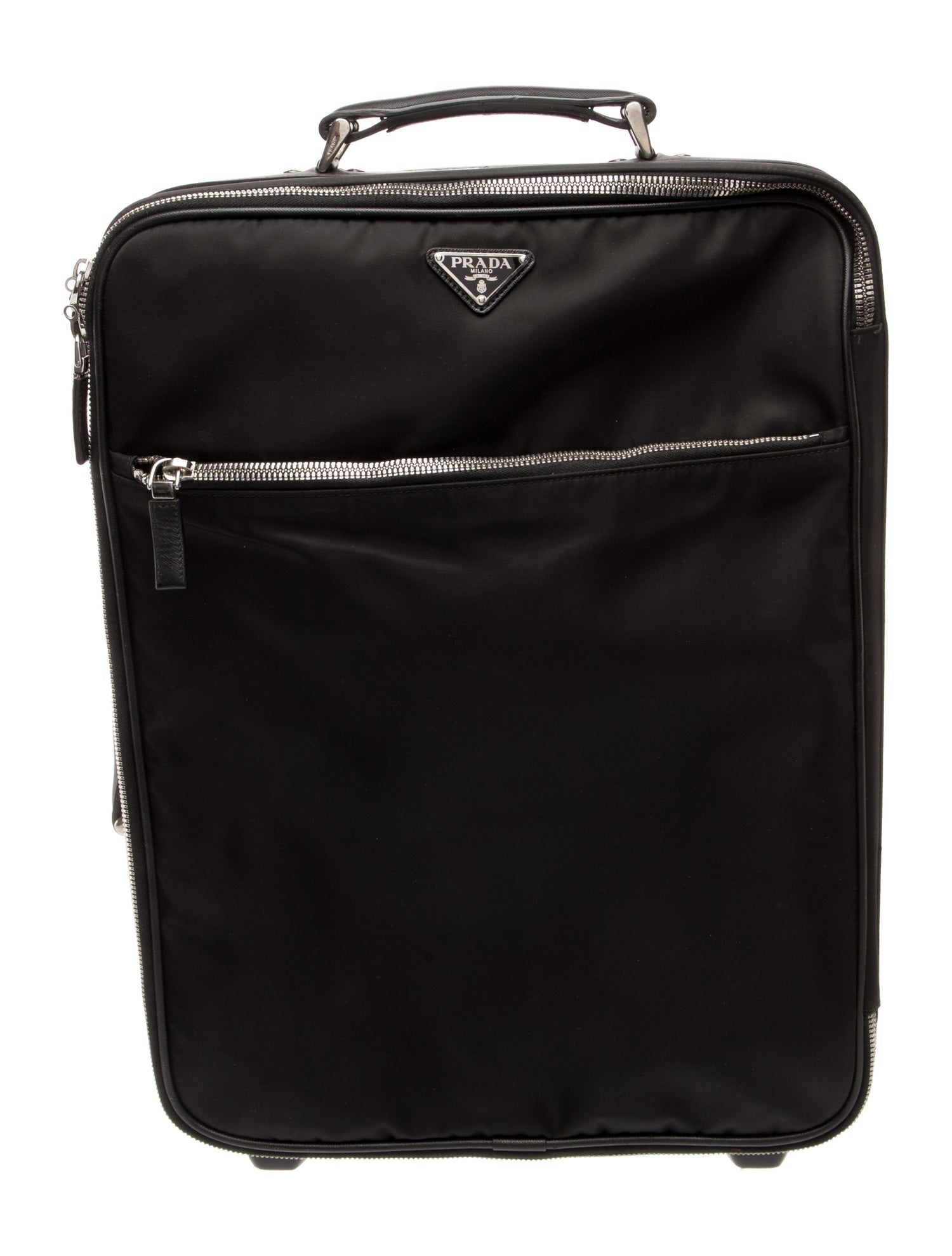 Prada Tessuto Saffiano-Trimmed Rolling Suitcase