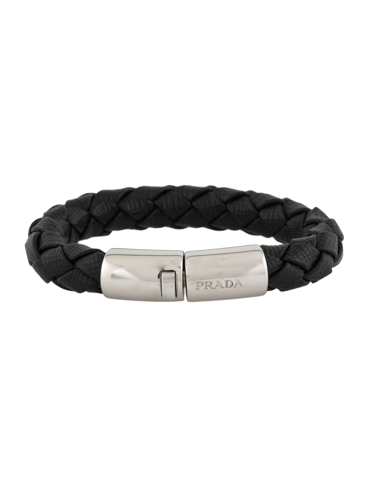 Prada Woven Saffiano Leather Bracelet