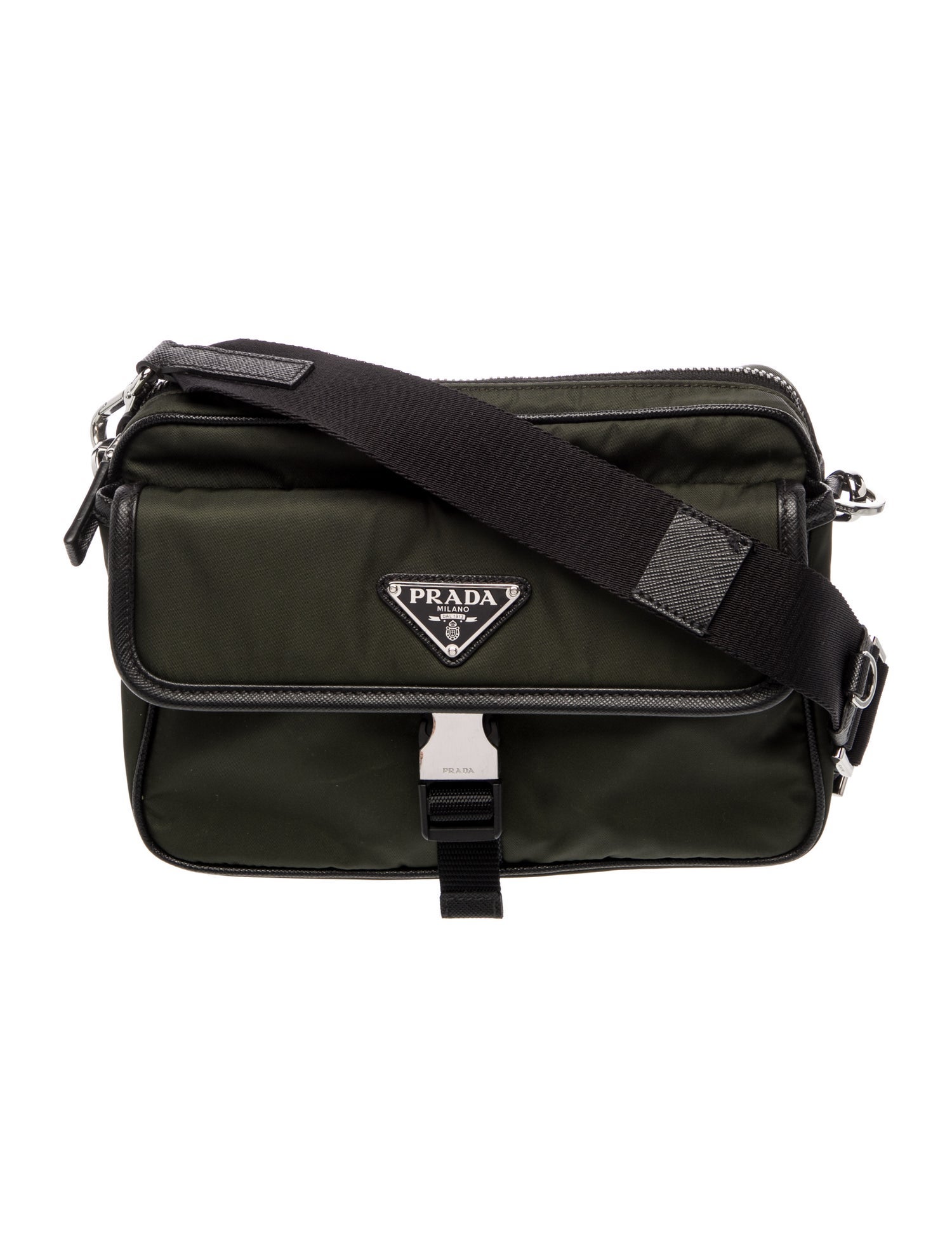 Prada Tessuto Nylon Nylon and Saffiano Leather Shoulder Bag Small