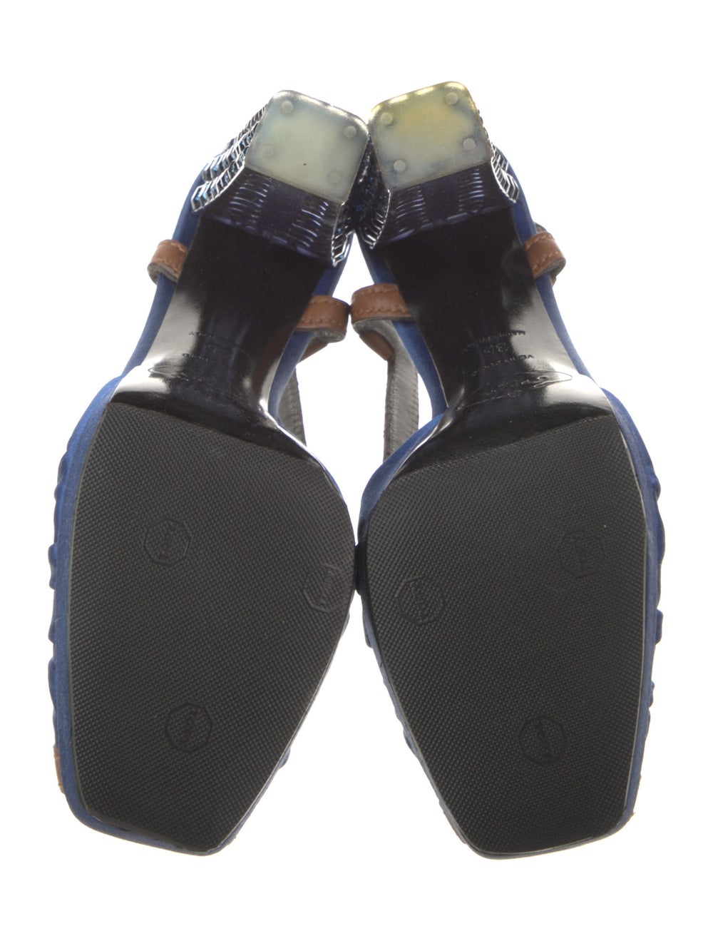 Prada Satin Colorblock Pattern Slingback Sandals - image 5