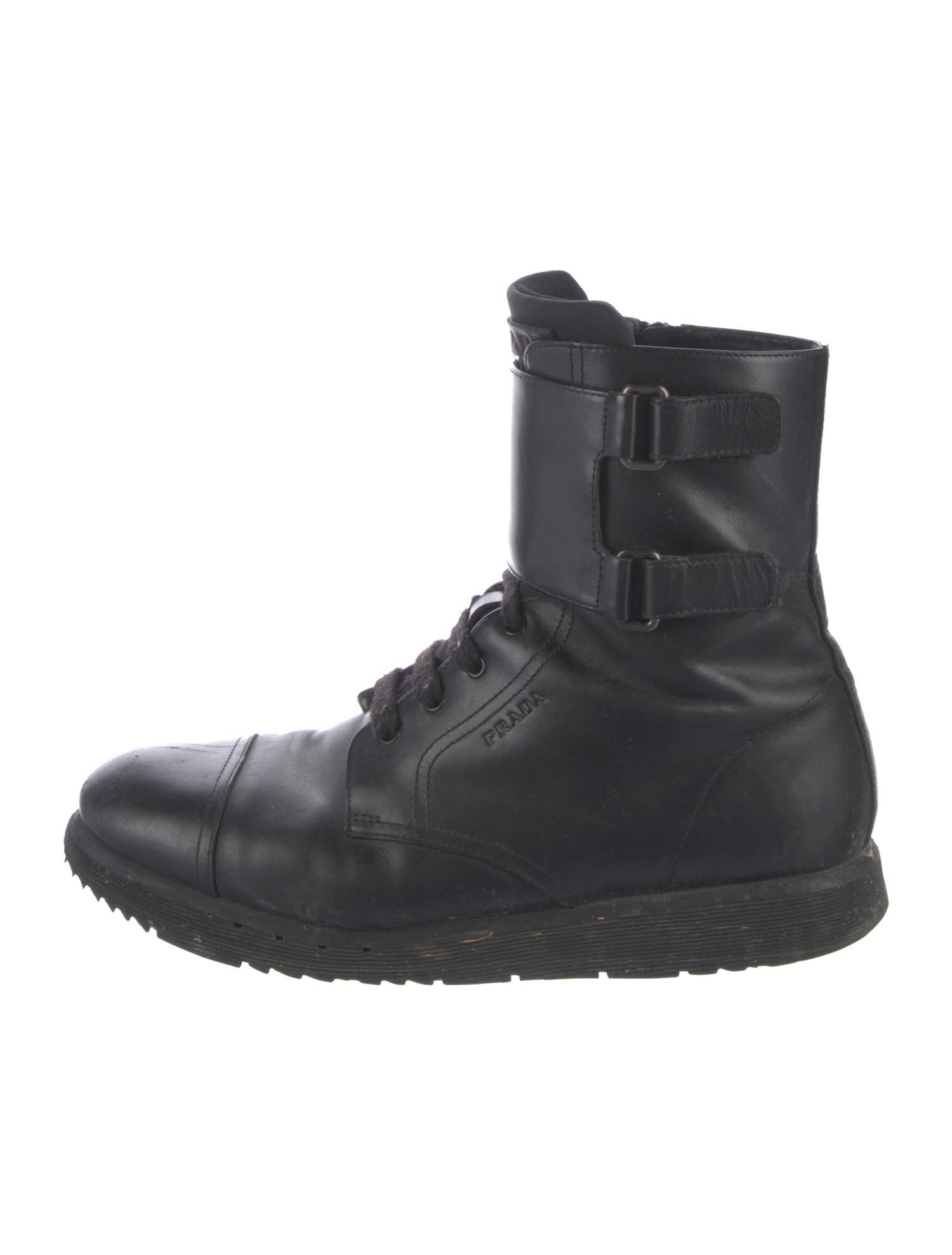 Prada Leather Combat Boots