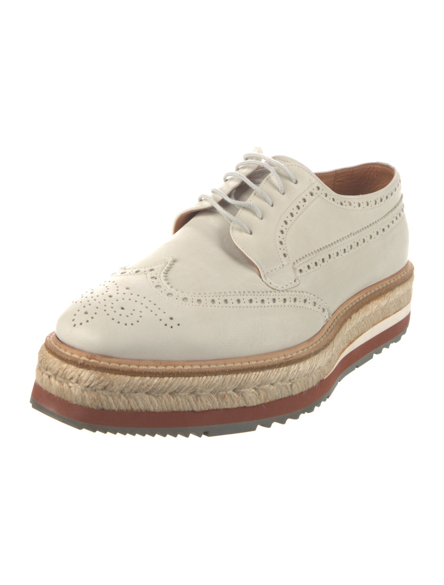 Prada Leather Colorblock Pattern Brogues