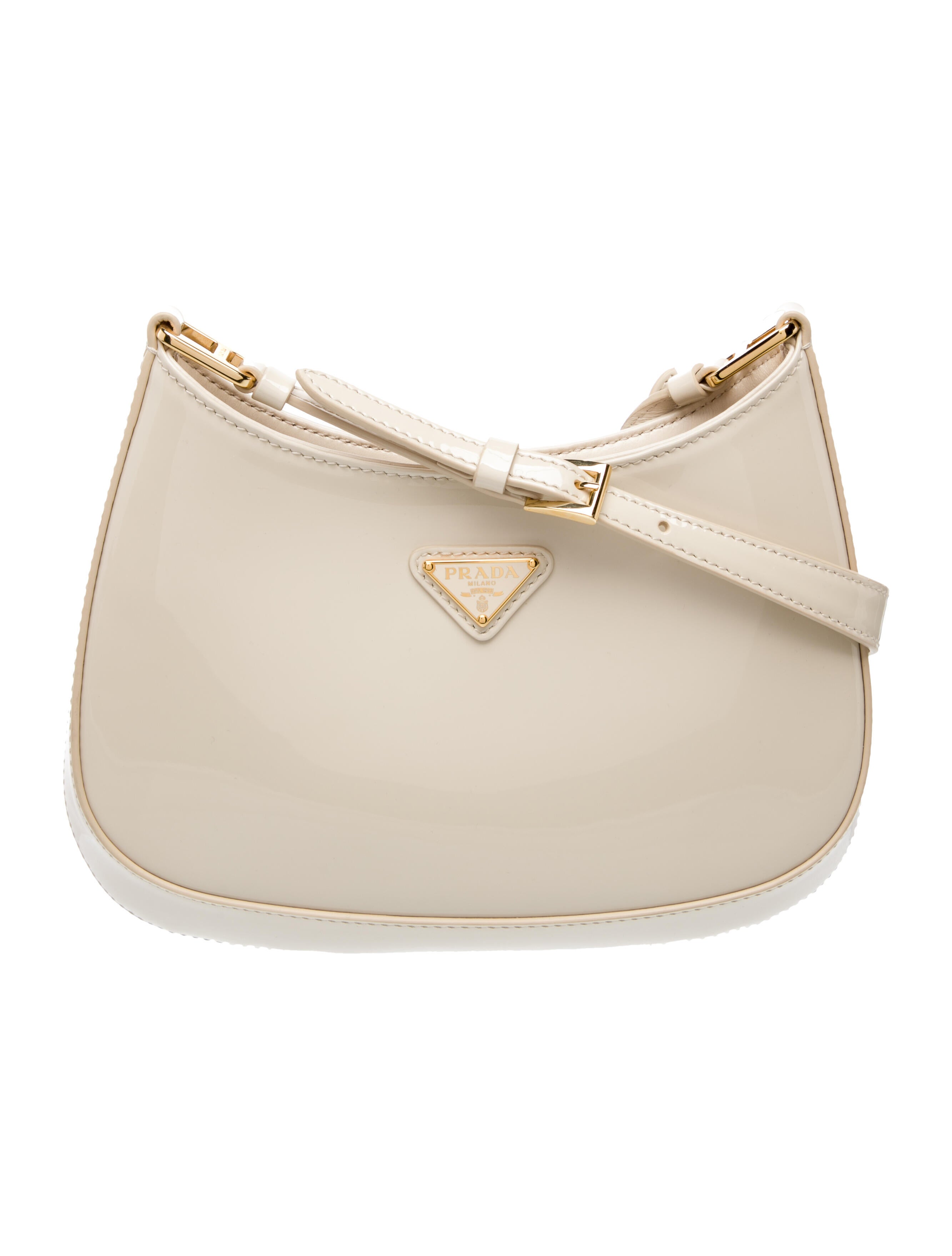 Prada Enameled Metal Triangle Cleo