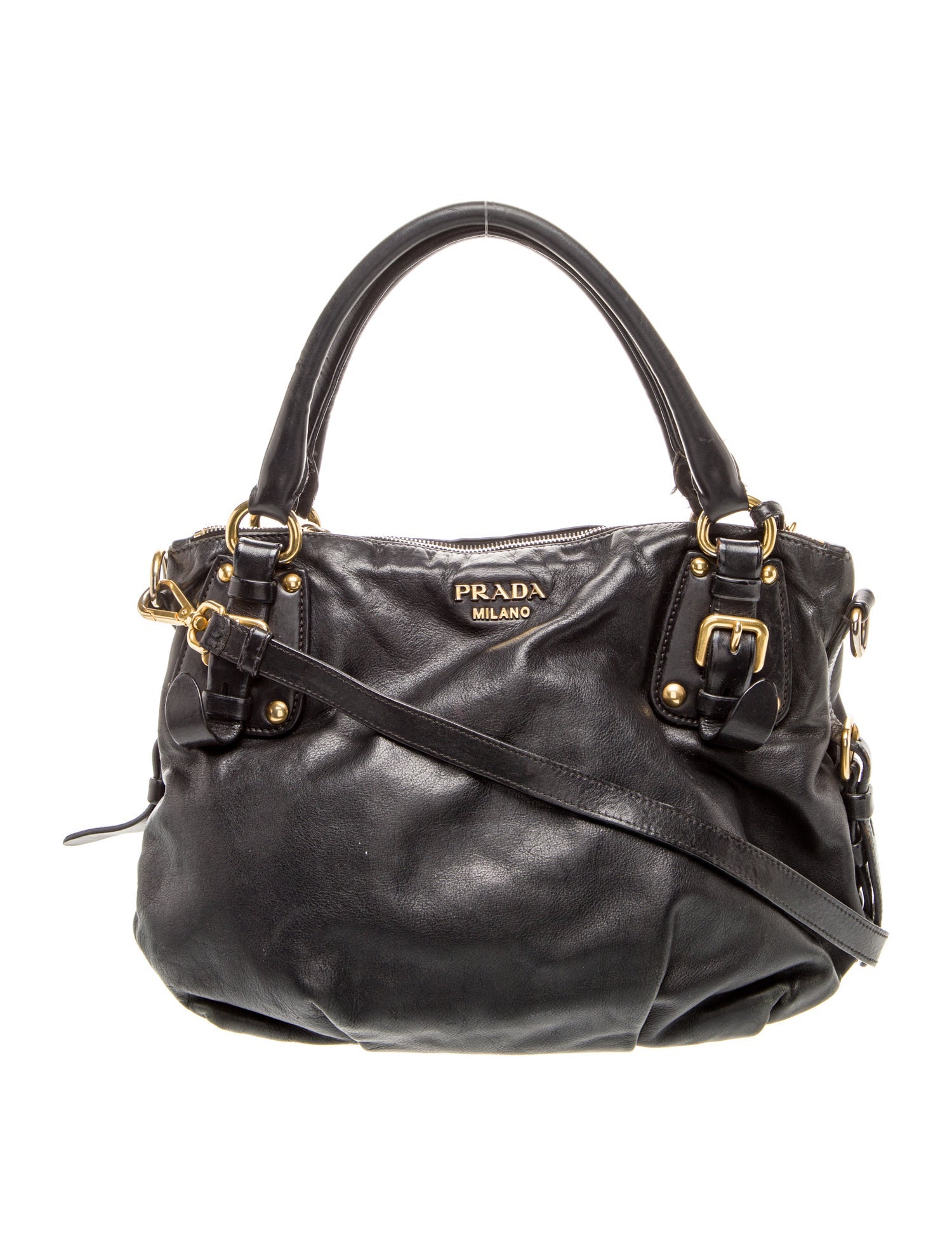 Prada Spazzolato Logo Frame Bag - Neutrals Handle Bags, Handbags