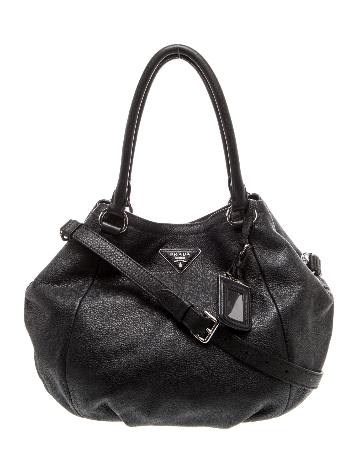 Prada Enameled Metal Triangle Phenix