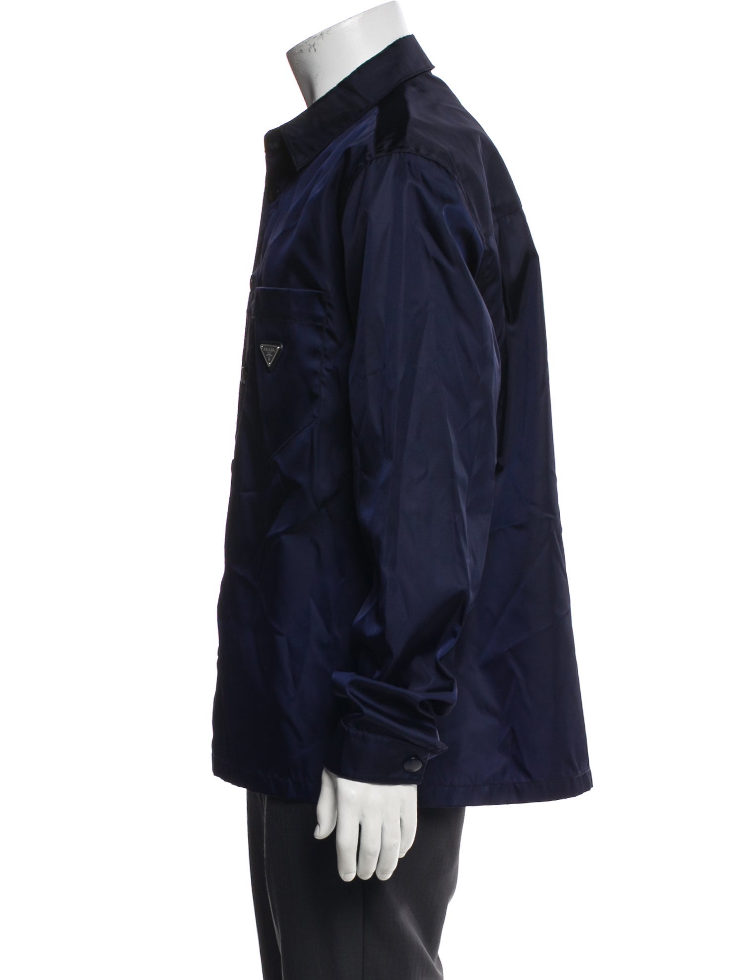 Prada 2020 Enameled Metal Triangle Western Shirt