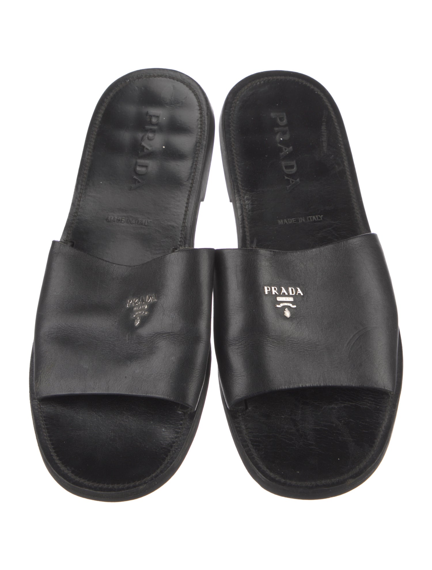 Prada Leather Slides