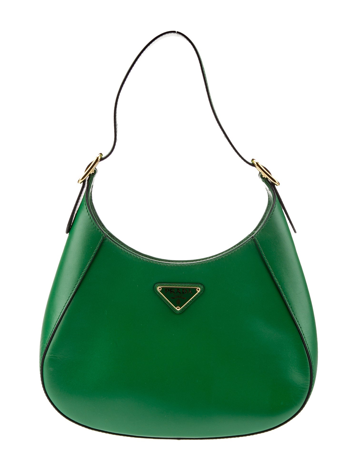 Prada Enameled Metal Triangle Cleo