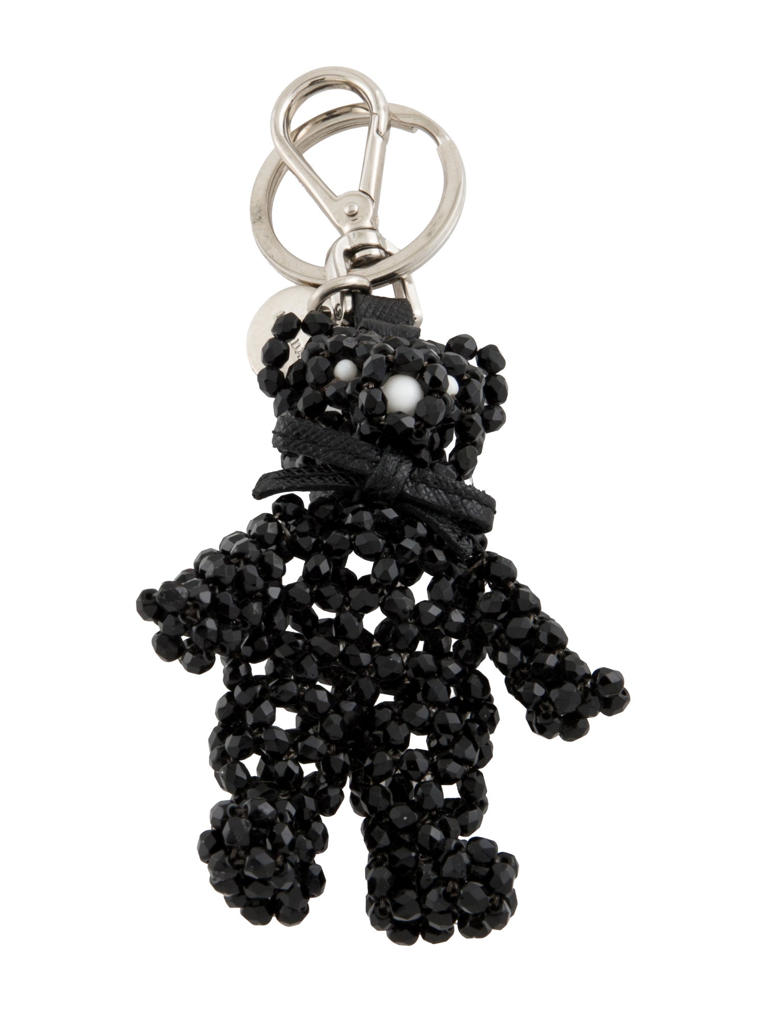 Prada 3D Beaded Bear Charm Keychain