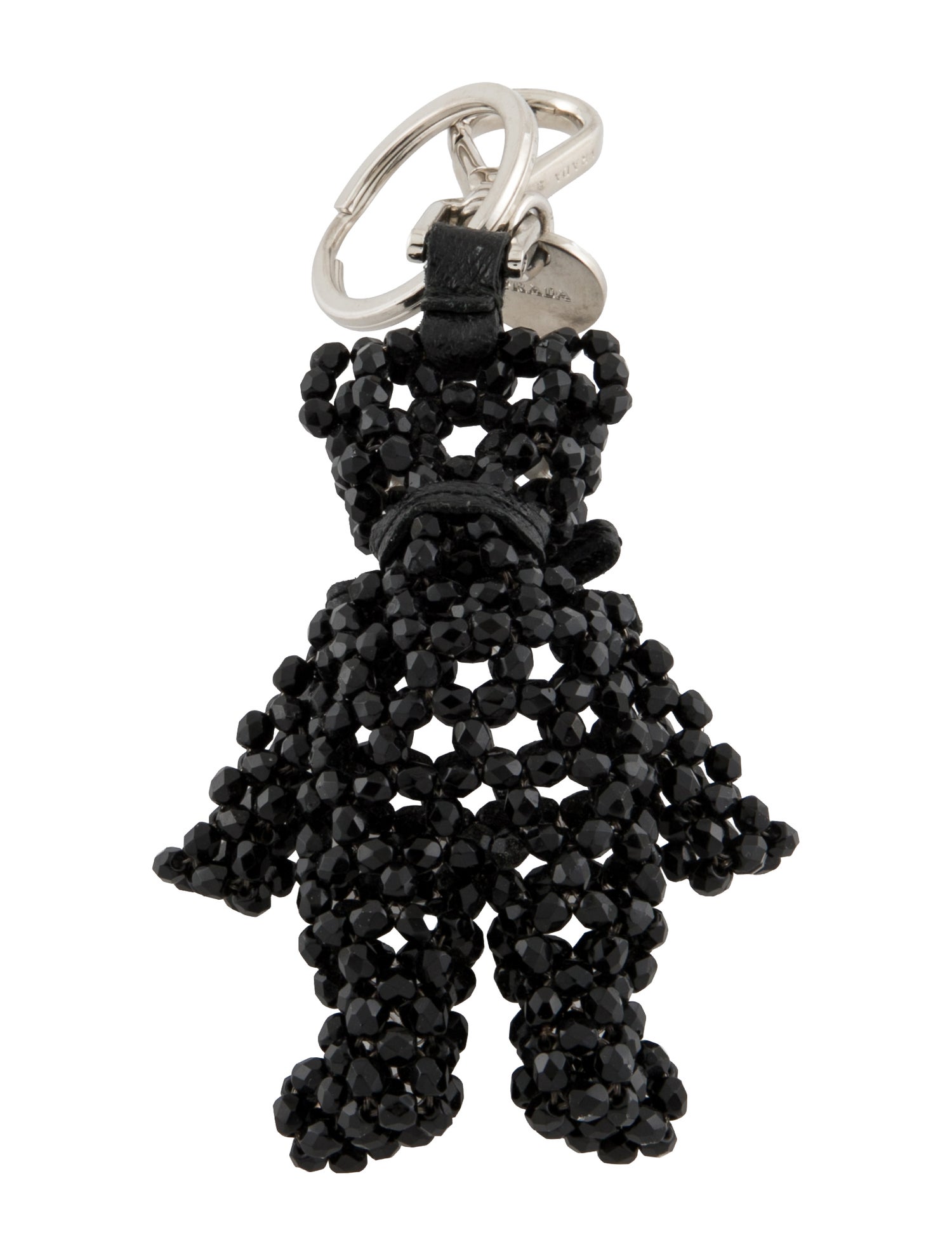 Prada 3D Beaded Bear Charm Keychain
