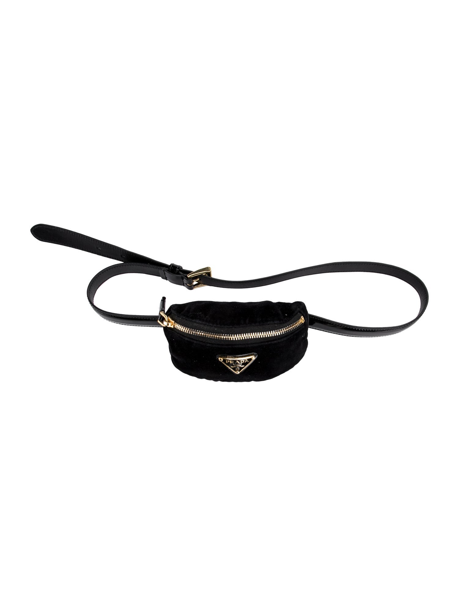 Prada Enameled Metal Triangle Belt Bag
