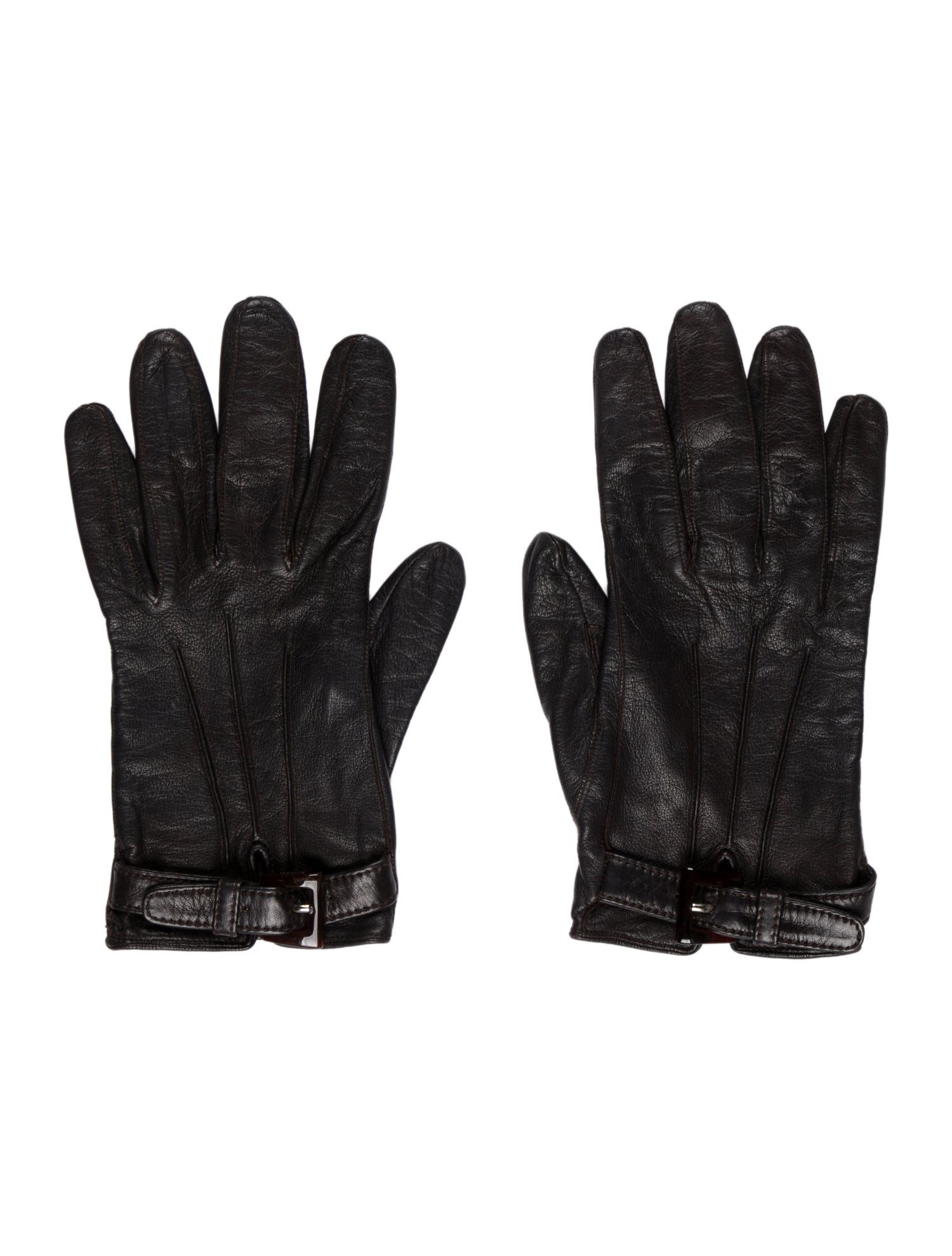 Prada Men's Brown Leather Gloves
