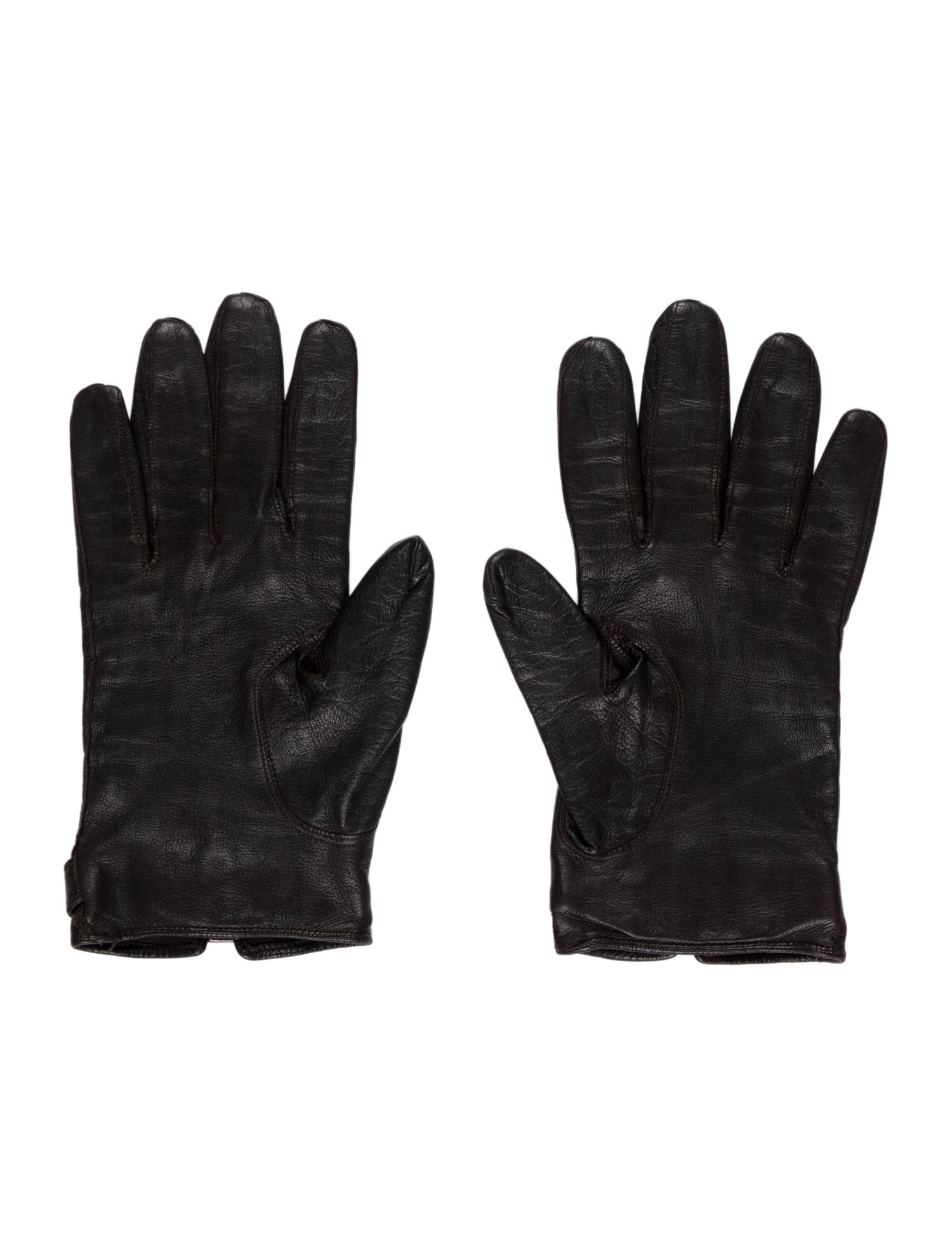Prada Men's Brown Leather Gloves