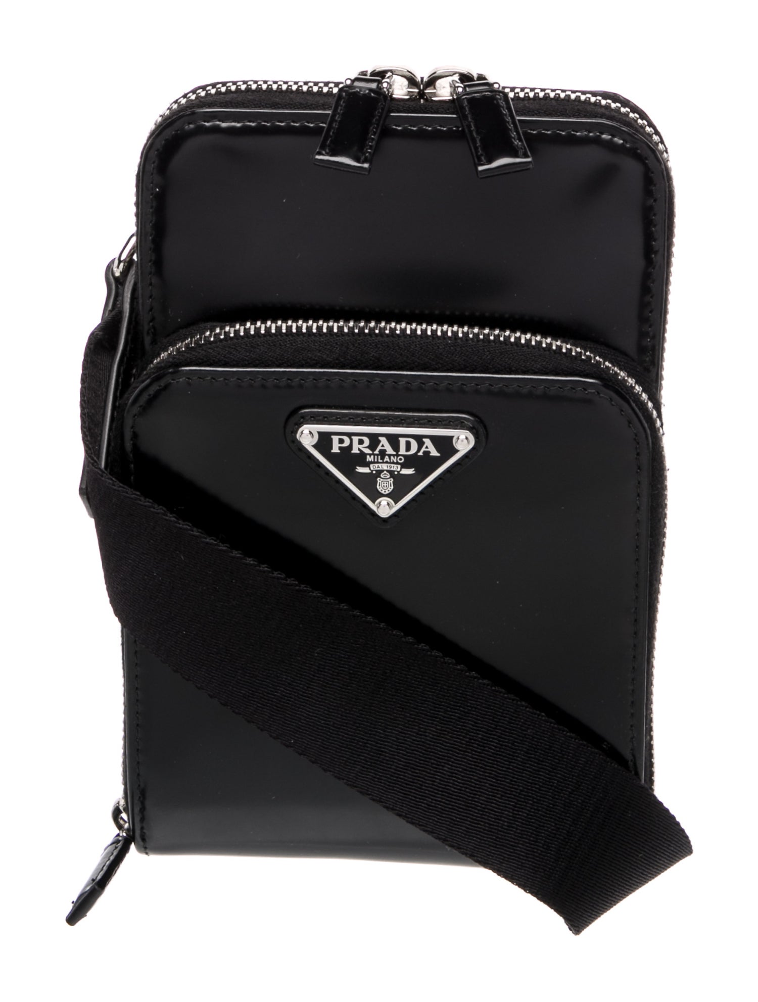 Prada Enameled Metal Triangle Phone