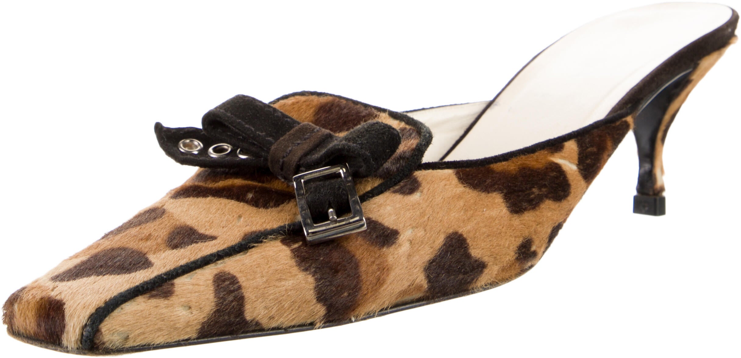Prada Ponyhair Animal Print Mules