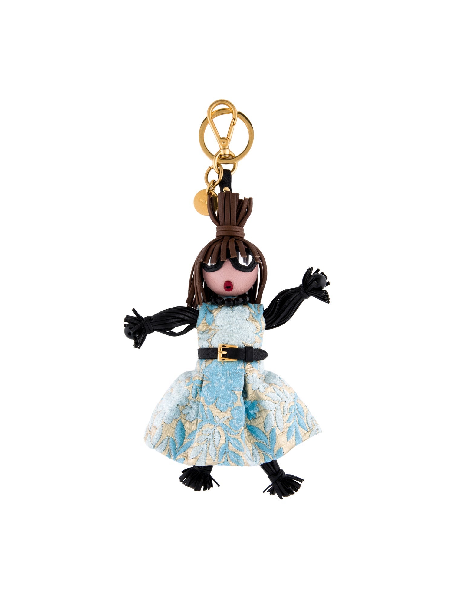 Prada Trick Pelle Azzurro Blue Dress Jasmine Doll Keyring
