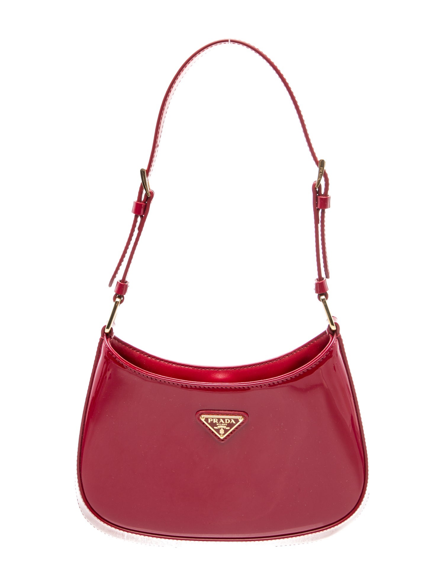 Prada Enameled Metal Triangle Cleo