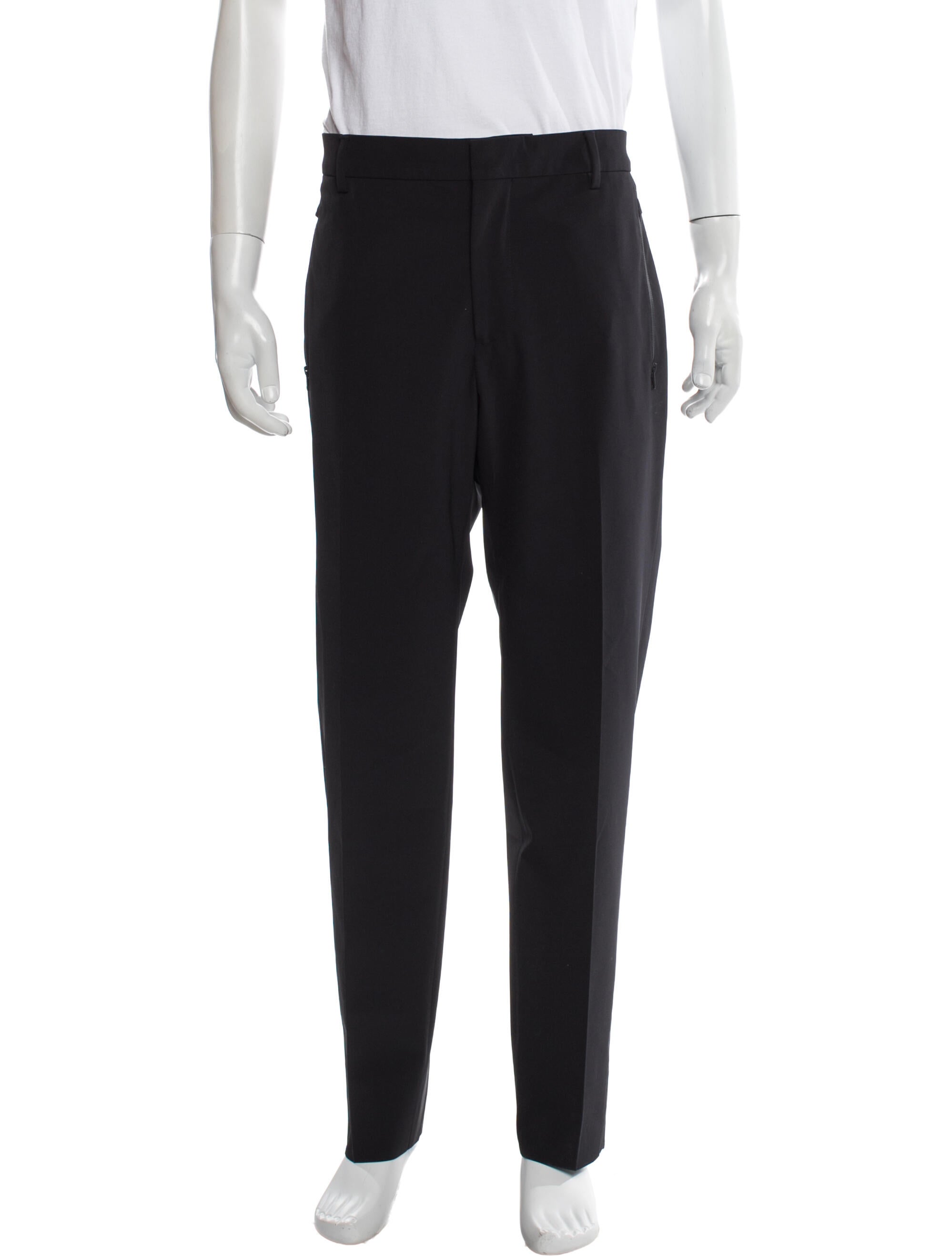 Prada Enameled Metal Triangle Dress Pants