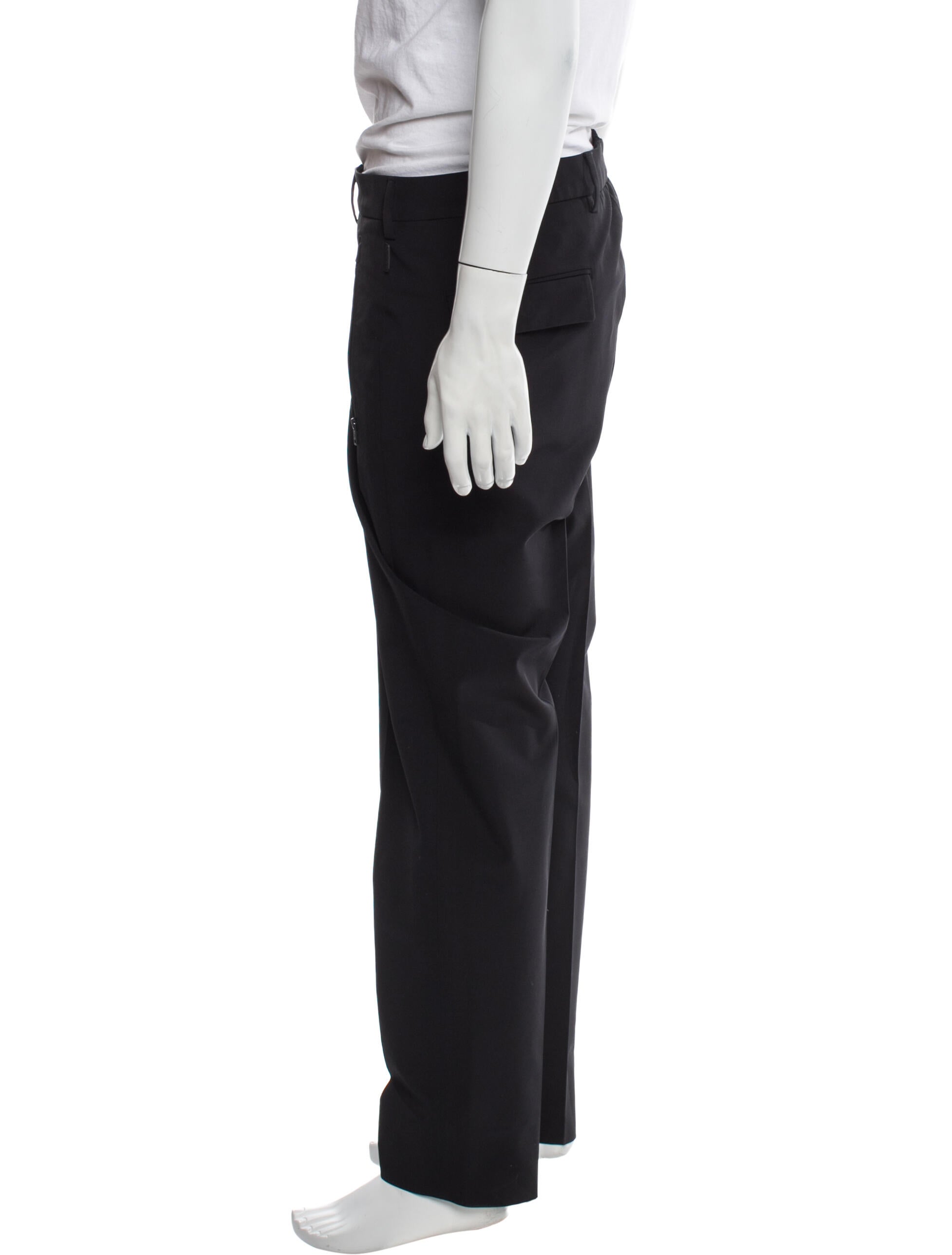 Prada Enameled Metal Triangle Dress Pants