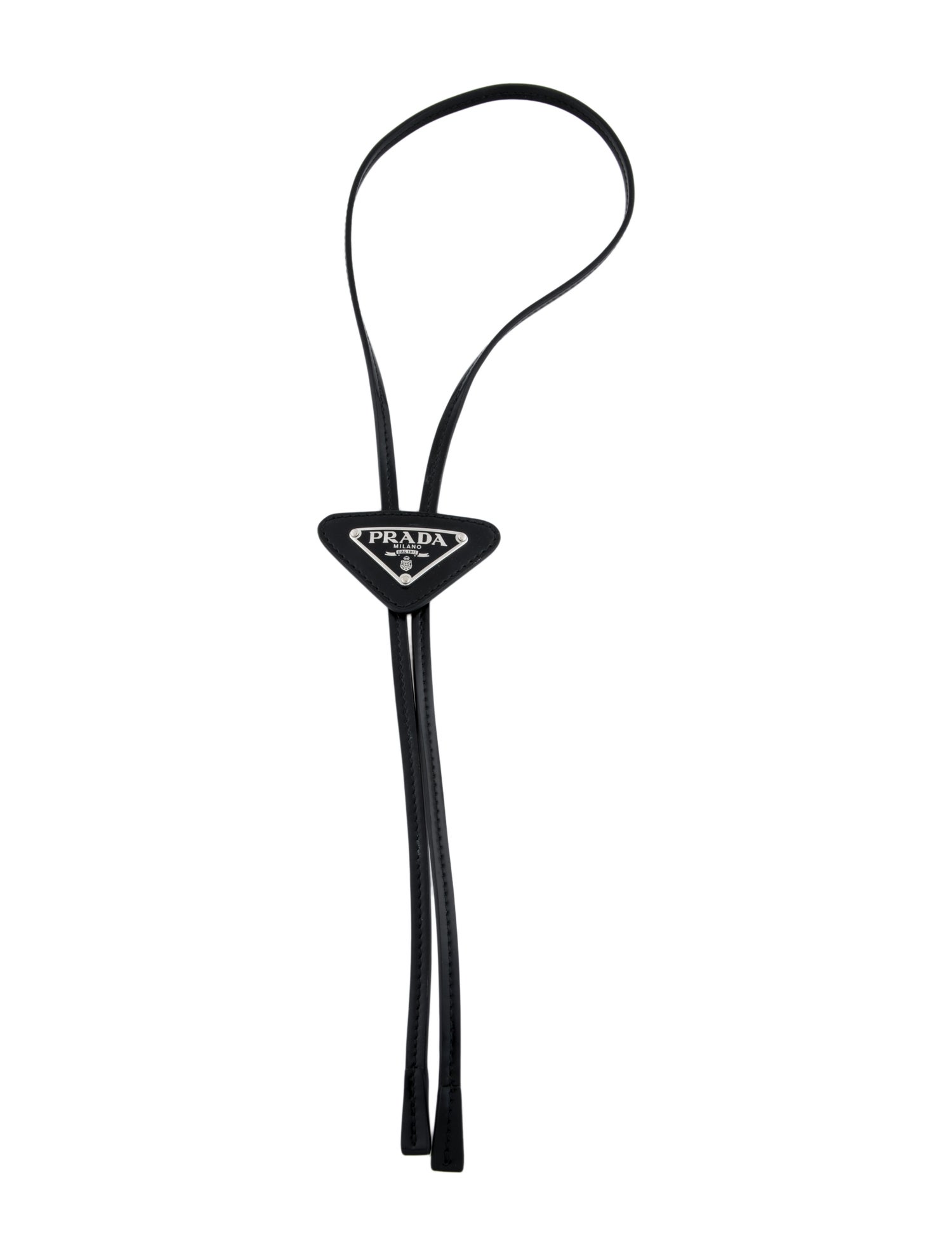 Prada Patent Leather Bolo Tie Necklace